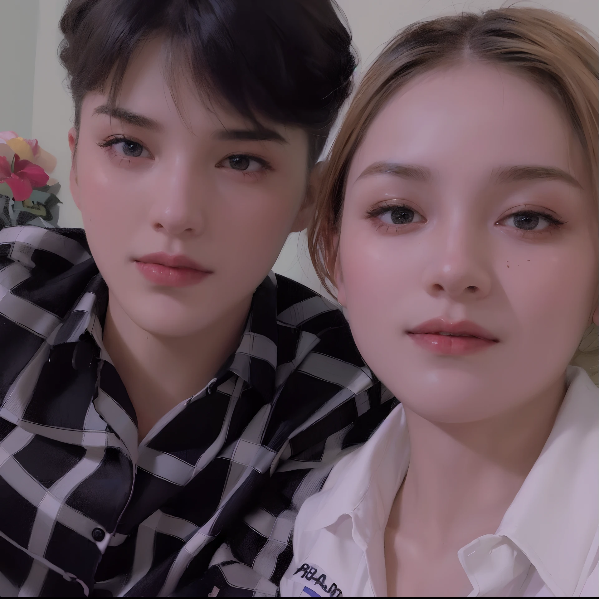 Two beautiful young boys, masterpiece, best quality, high resolution, 8k, intricate details, (realistic, highly detailed)