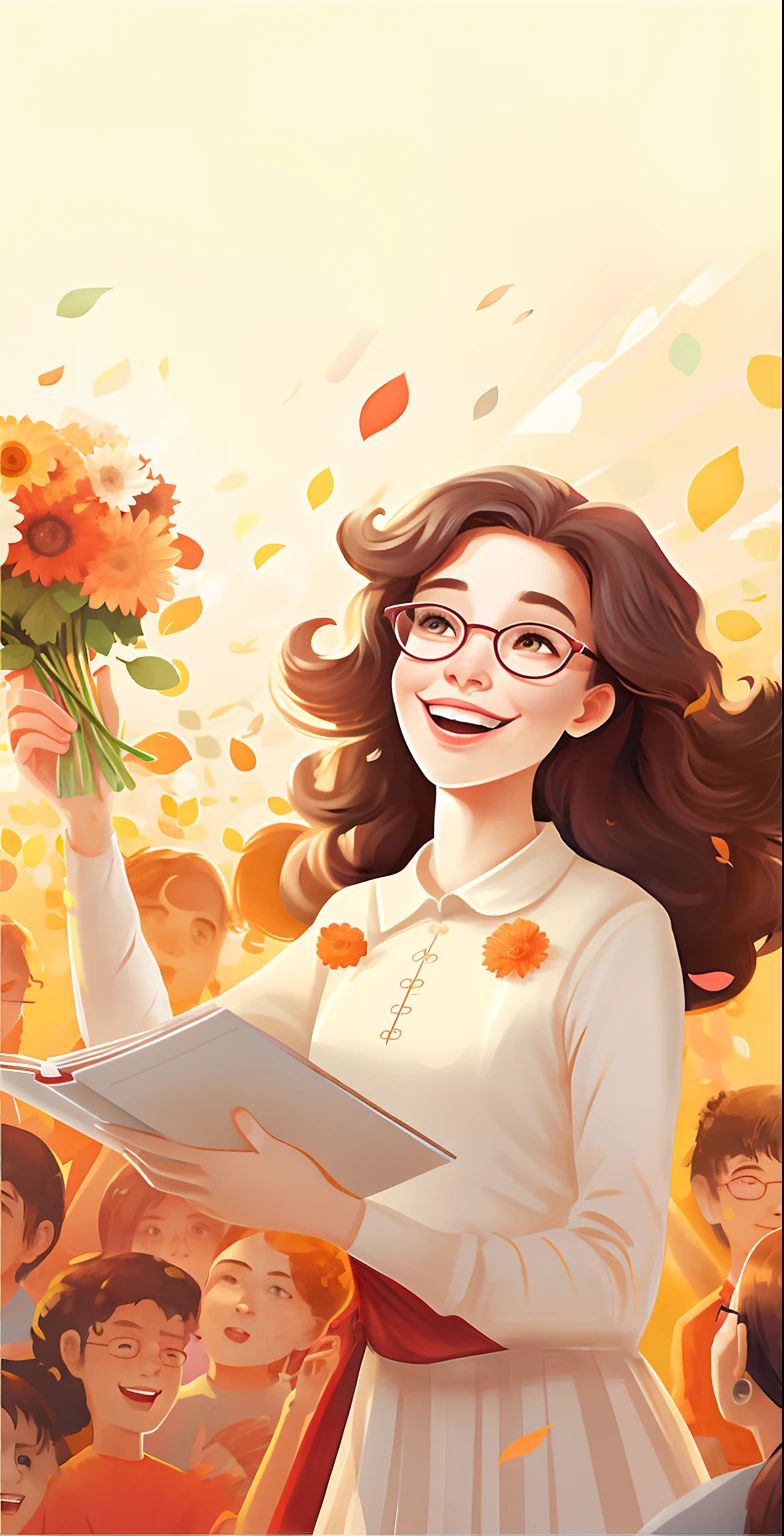 There was a woman holding a bouquet of flowers and a book, A beautiful artwork illustration, Beautiful digital illustration, Artgerm and Atey Ghailan, Realistic cute girl painting, by Atey Ghailan, by Yang J, By Ni Duan, Inspired by Atey ghailan, Beautiful illustration, book illustrations, author：Kim Jong-hee