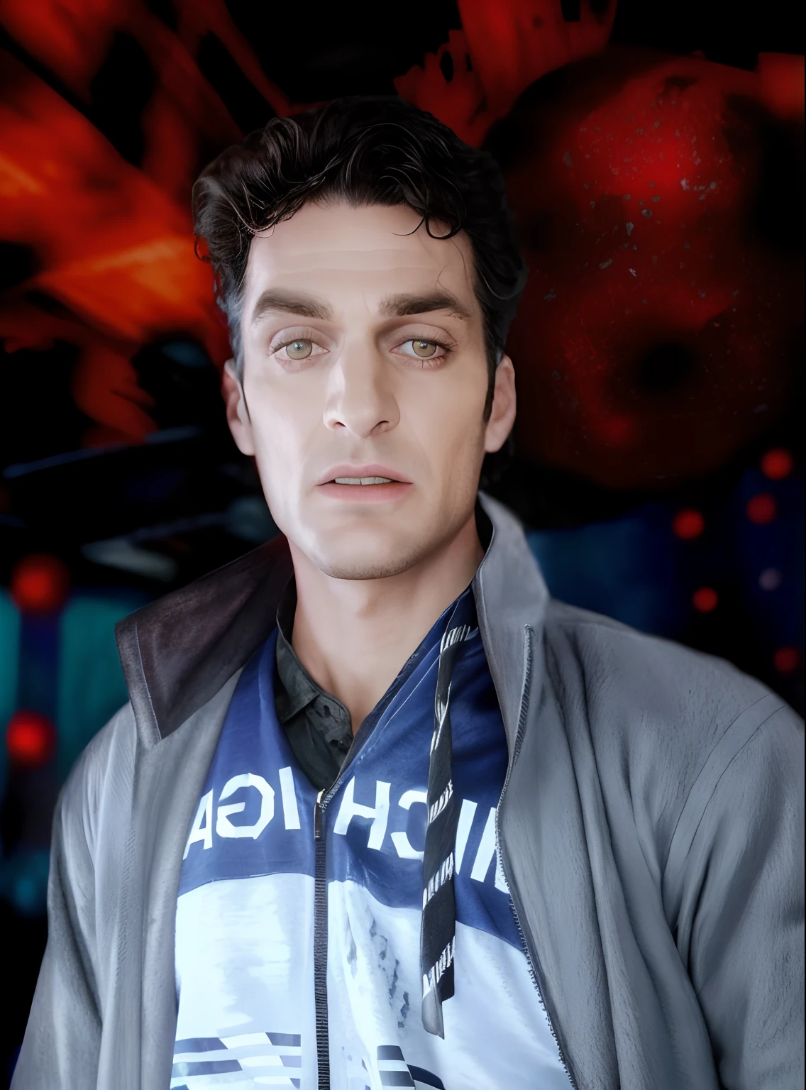 masterpiece, best quality, realistic, half body shot of Joker, DC universe cinematic, detailed face, 8k, uhd, sharp focus