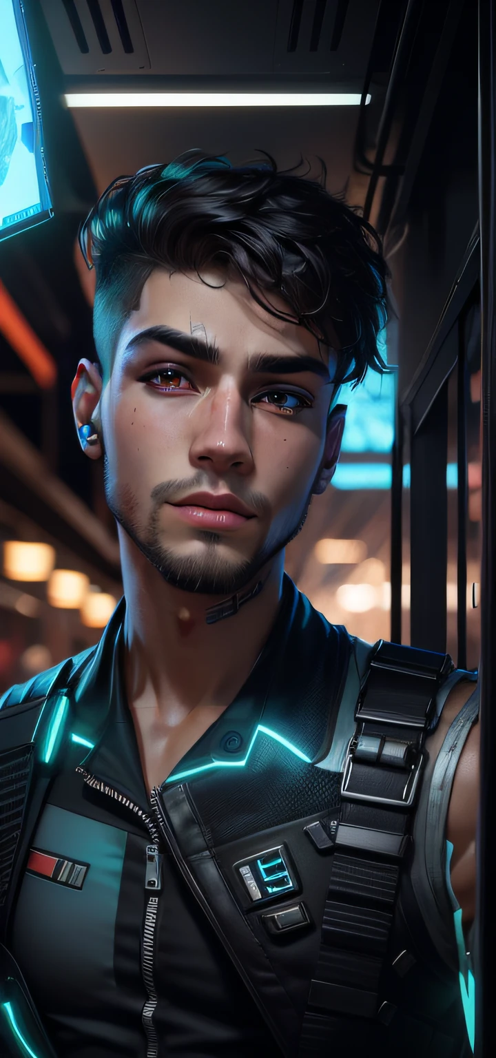 Change background cyberpunk handsome boy,8k,ultra realistic, HDR