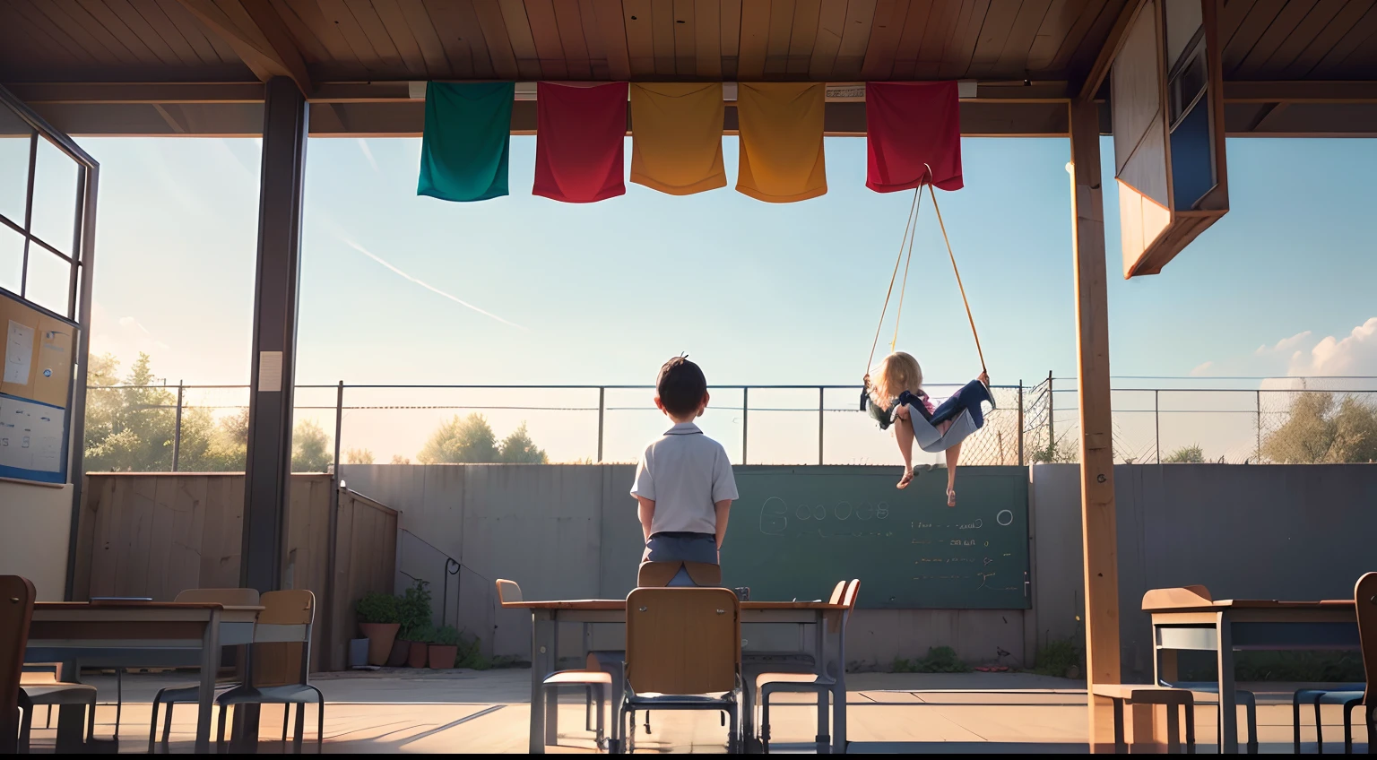 There is nothing hanging in the kindergarten