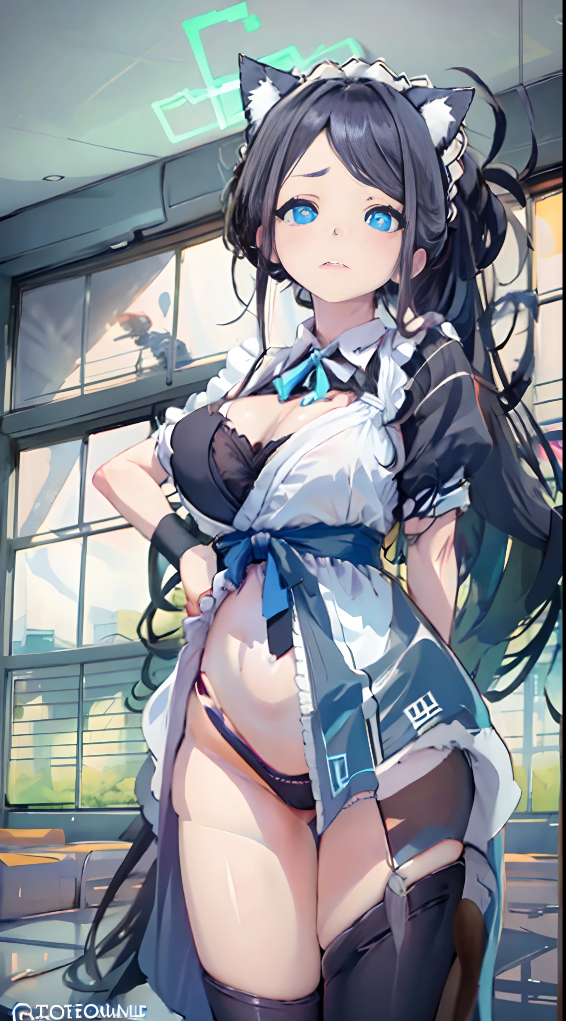 Cheers Saki | Blue Archives, Iwhole Body, (NSTDA.:1.2), (10, beste-Qualit, master-piece: 1.4), ultra-high resolution, (Realistic, photorealistic portrait: 1.48), 25-year-old girl , ( Micro Beetle View - Bikini Pass:1.11), Famous Japanese celebrities, gigantic breasts, My favorite cat ears with blue eyes...., Head Tilted, cowboy shot, View from the front, looking at the audience, expressionless, Beautiful Sea Zeiss f 150mm/ 2.8 Hasselblad, Whole body, foot , Ultra-Wide Angle