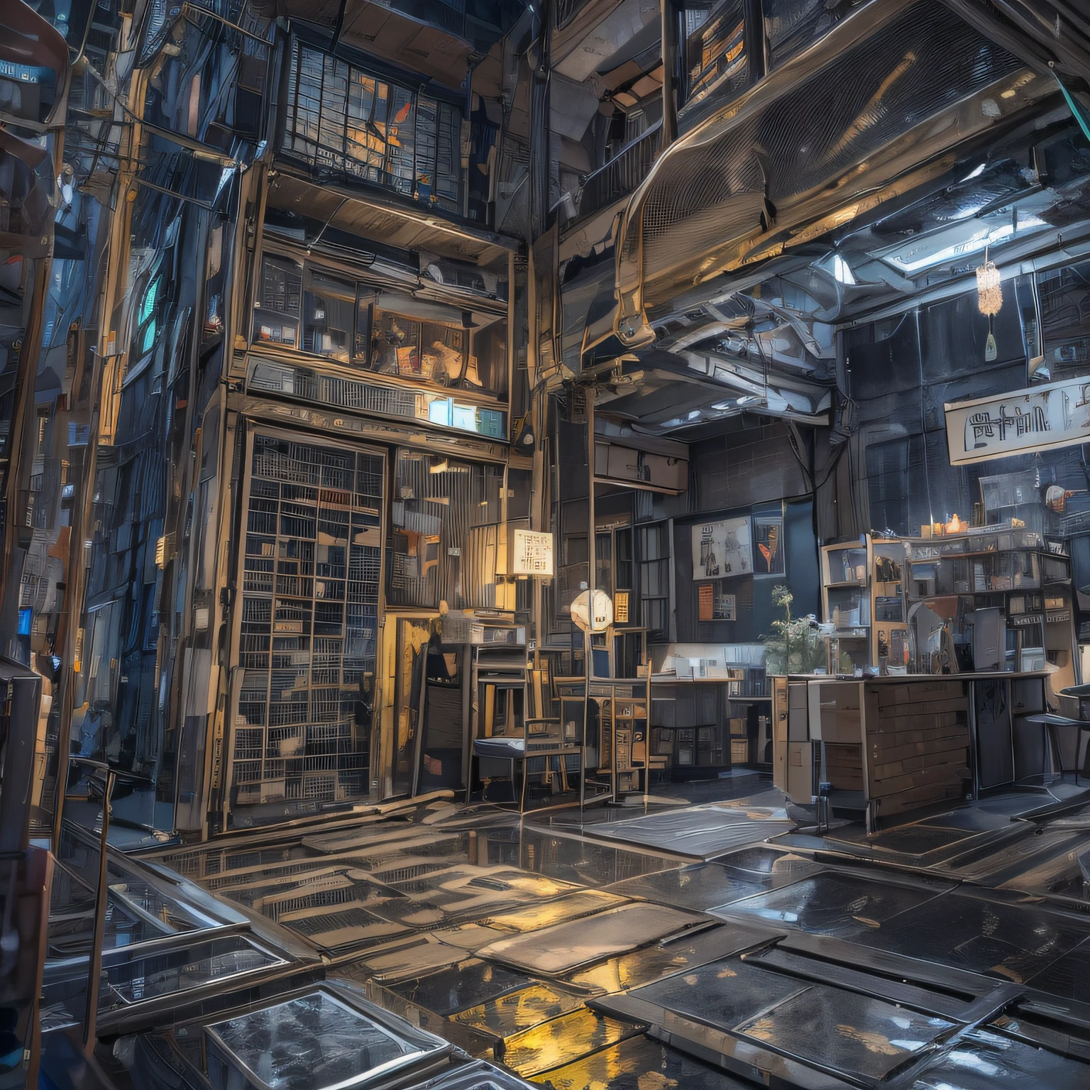 Backstreets,deep in the night,Lunar soil,城市,Gold filigree marble floor,Snowflakes fluttering,Silver Fire Bonsai Cyberpunk,hyper HD,disuse,Nuclear contamination,Serious nuclear contamination,