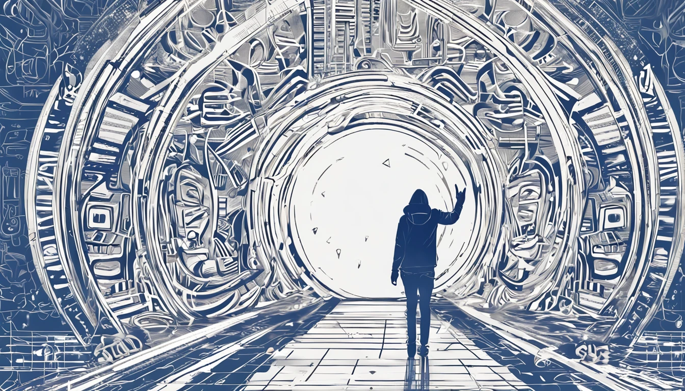 Design a background for a concert,It comes in blue and white,The base color is white,The font uses blue,Elements include the starry sky,cyber punk style,A large blank space is left in the center of the image,Simple illustration