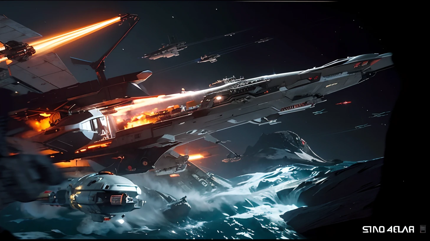 Spaceship,battleship,in the war