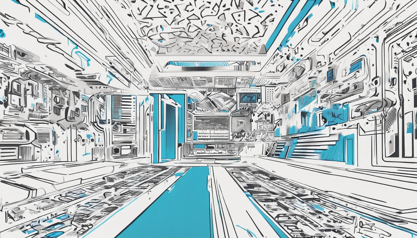 Design a background for a concert,It comes in blue and white,The base color is white,Elements include the starry sky,cyber punk style,Leave a large white space in the center of the image,Simple illustration