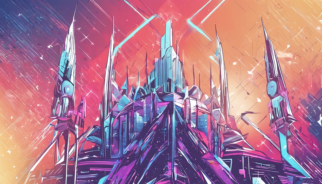 Design a background for a concert，It comes in blue and white，The base color is white，Elements include the starry sky，cyber punk style，Leave a large white space in the center of the image，Simple illustration