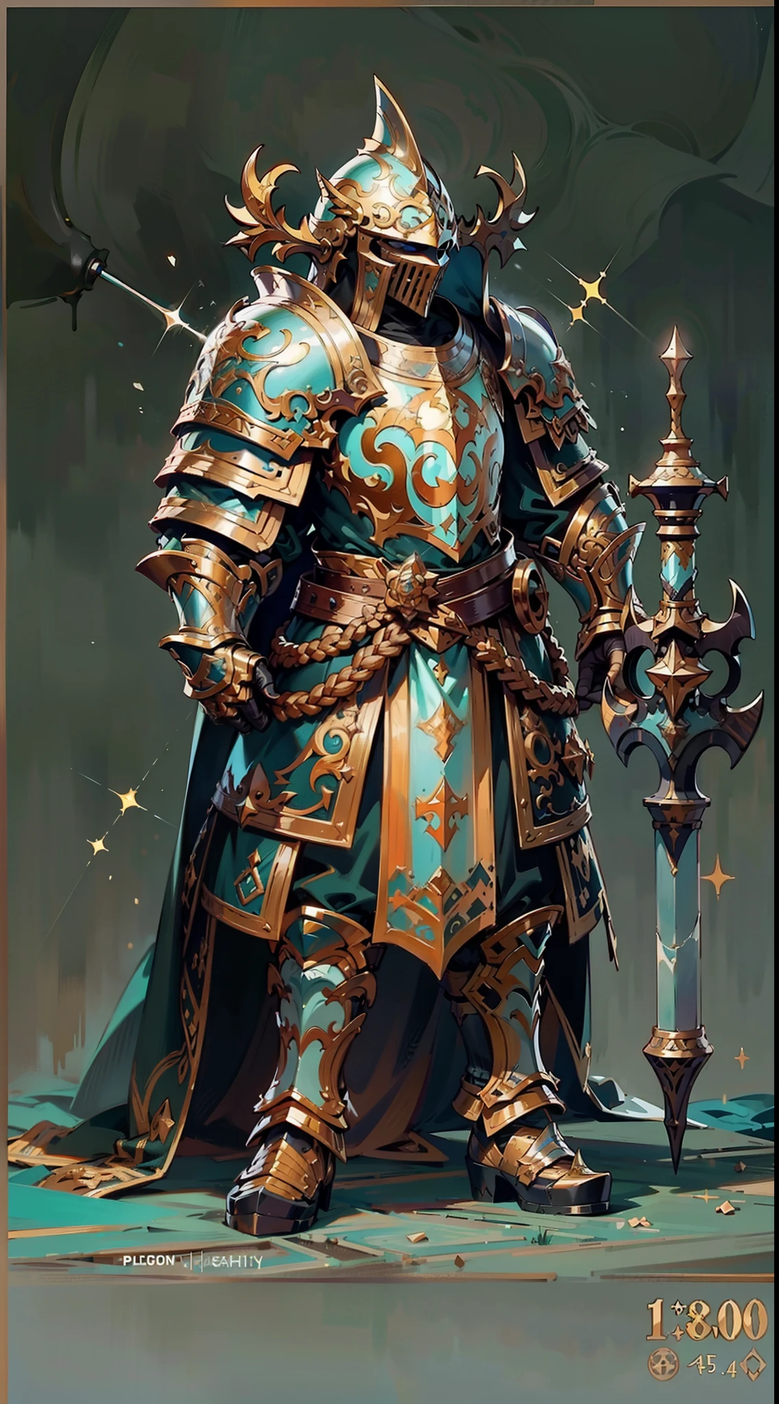 Game character design，holy paladin，Quaint and heavy armor wraps the entire body，shelmet，Holding a stout and ornate scepter，heavy boots，（full bodyesbian：1.4），solid color backdrop，clean backdrop，depth of fields，high light，Real light，Ray traching，oc rendered，Hyper-realistic，best qualtiy，8K，Works of masters，super-fine，Detailed pubic hair，Correct anatomy，Bokeh，Facial features are carefully depicted