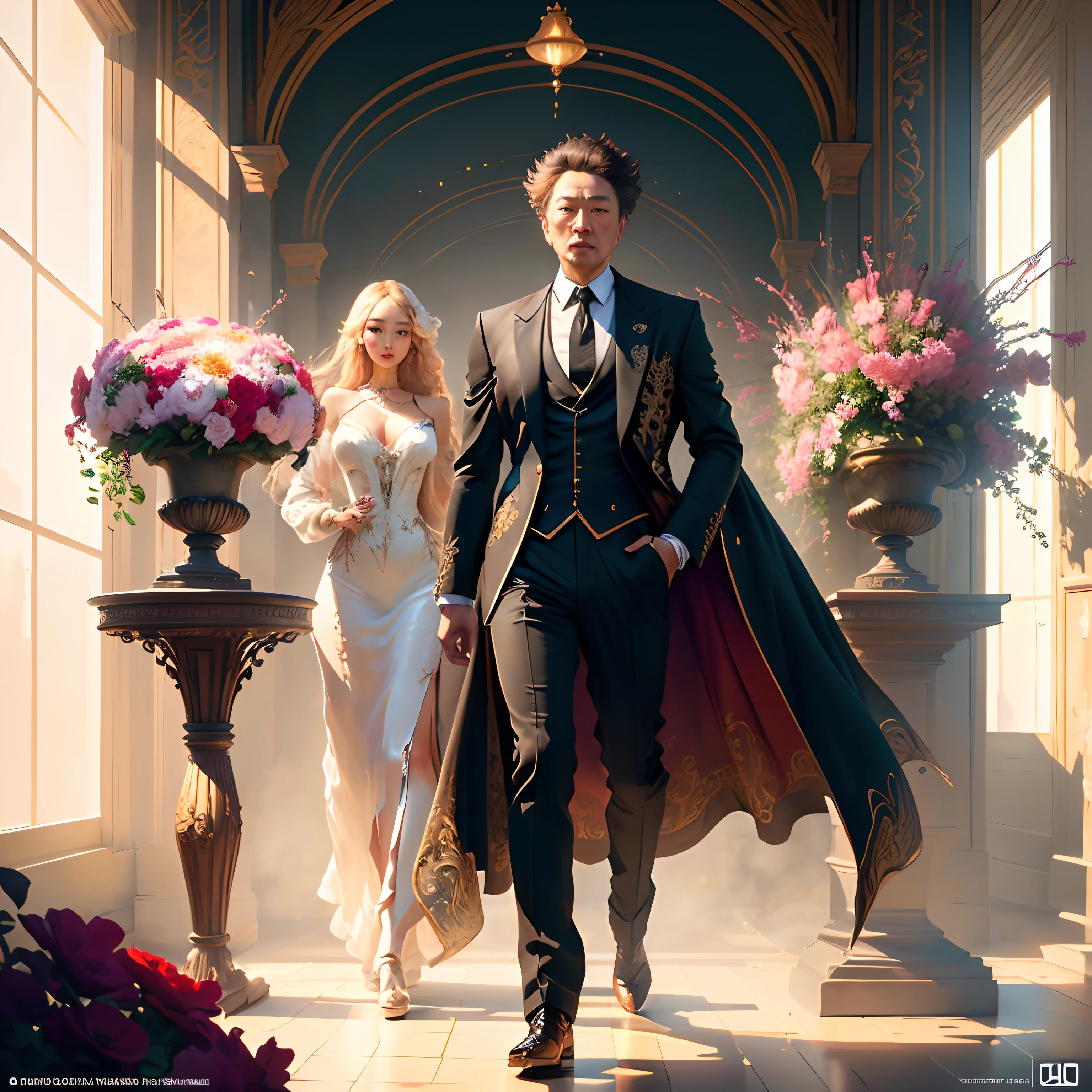 Gigi Hadid, Tomomi Itano, emil melmoth, zdzislaw belsinki, Craig Mullins, yoji shinkawa, trending on artstation, flowers of hope by Jean-Honoré Fragonard, Peter mohrbacher, hyper detailed, insane details, intricate, elite, art nouveau, ornate, liquid wax, elegant, luxury, tentacles, full body CGsociety, hypermaximalist, golden ratio, environmental key art, sharp octane render, vray, ray tracing, 8k
