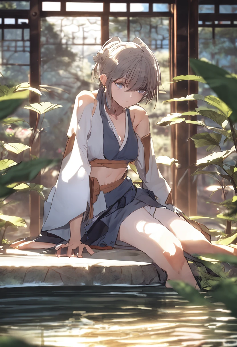 top-quality:0.8)、(top-quality:0.8)、Perfect anime illustration、hot onsen、1girl in, 16mm, 12mm, full framing, Wide, (top-quality), jpn、 14years、small tits, profesional lighting, (超A high resolution), A high resolution, barechested, (Cinematic lighting)、tmasterpiece、Realistic light、Natural soft light、realistic shaded