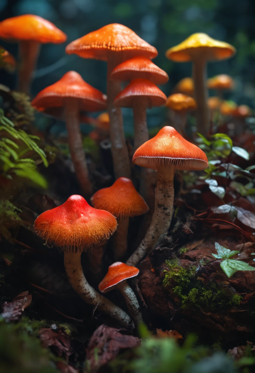 speleothems/ln the forest/Colorful mushrooms/