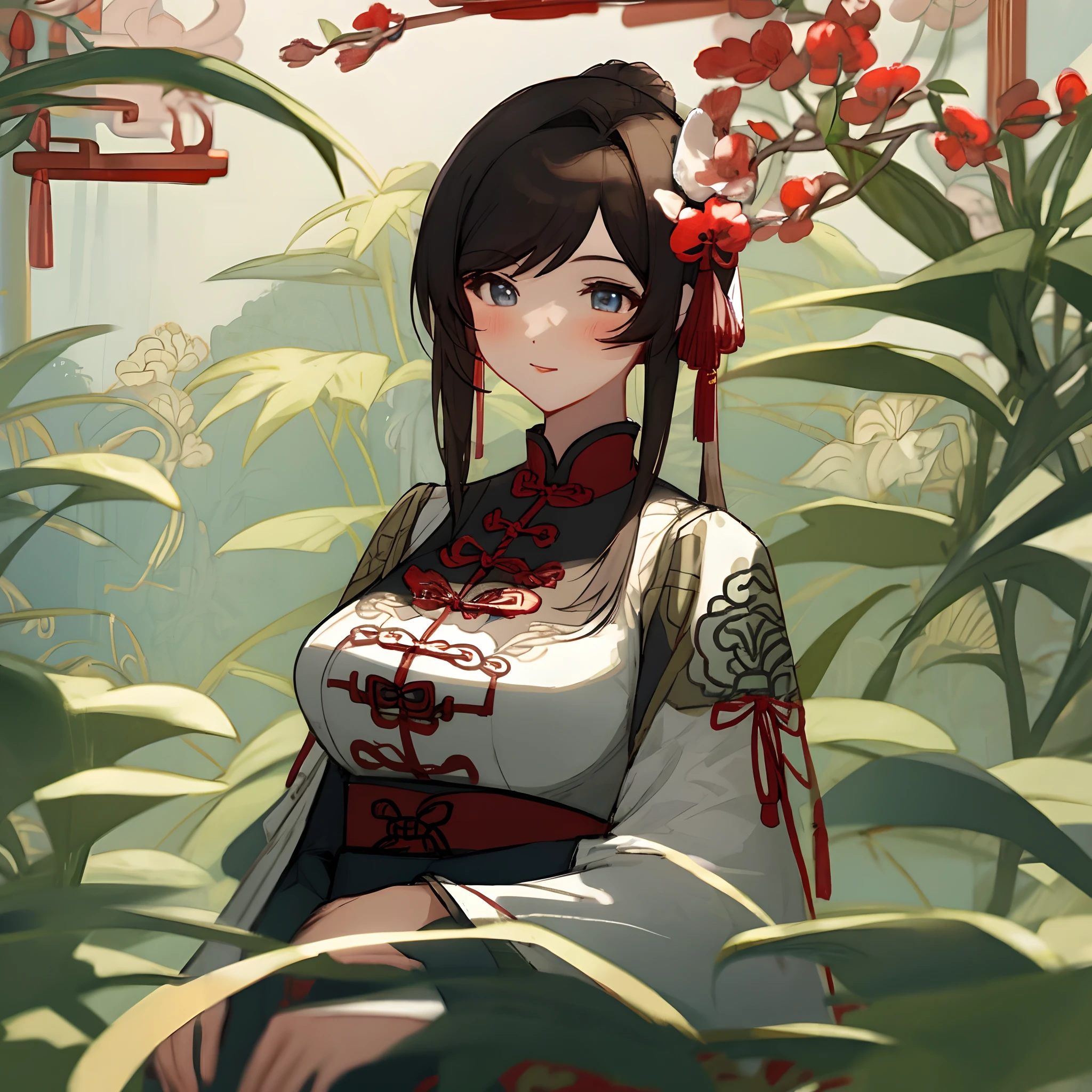Busty chinoiserie girl