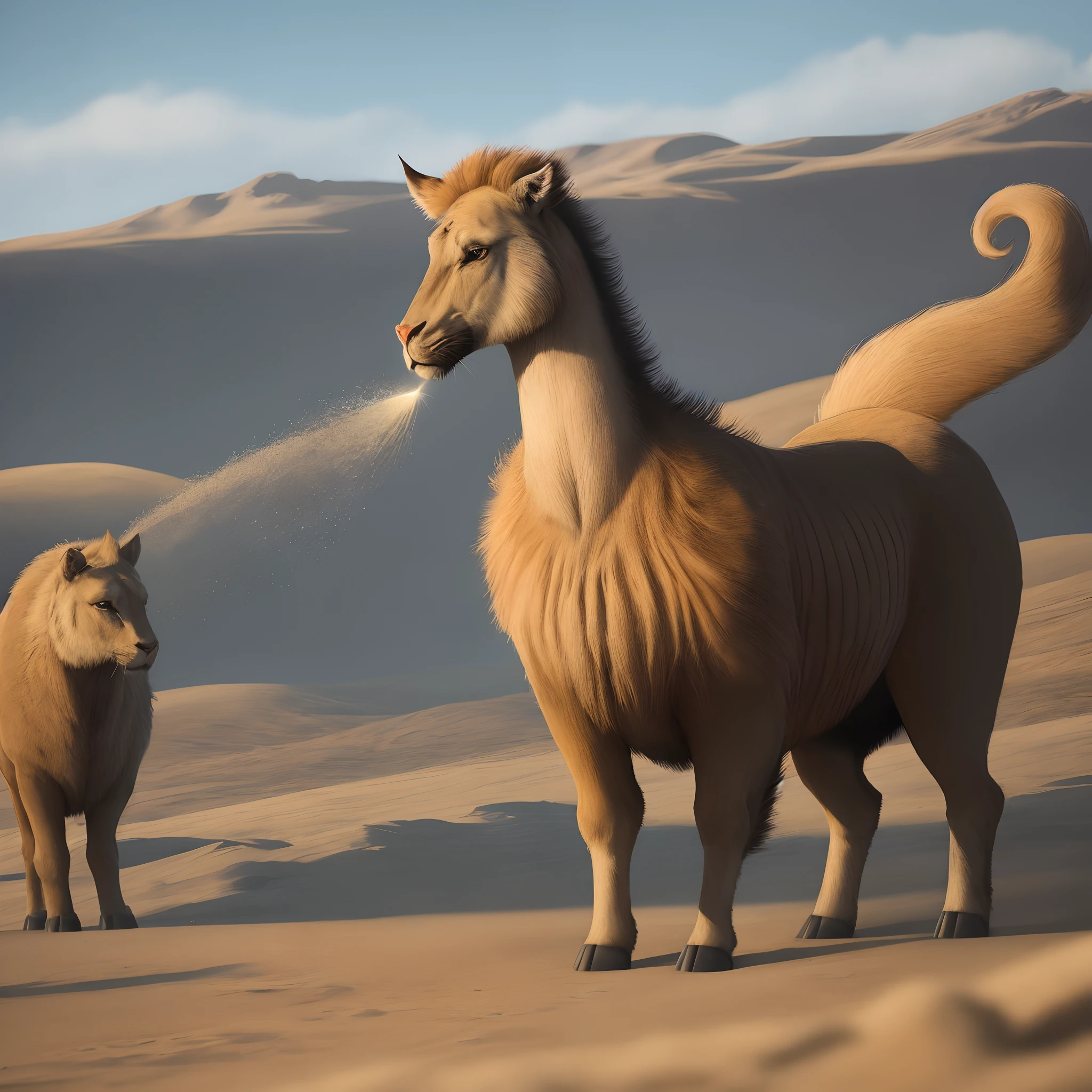 Feral lioness, Fluffy, high resolution, realistic, Soft, 4K, upscales, high detail, Delicate fur, ((The tail in the right place)), tavern, green eyes, bedroom eyes, white sclera, lifted tail, hyper canine pussy, savanna, large eyes, presenting pussy, looking back at viewer