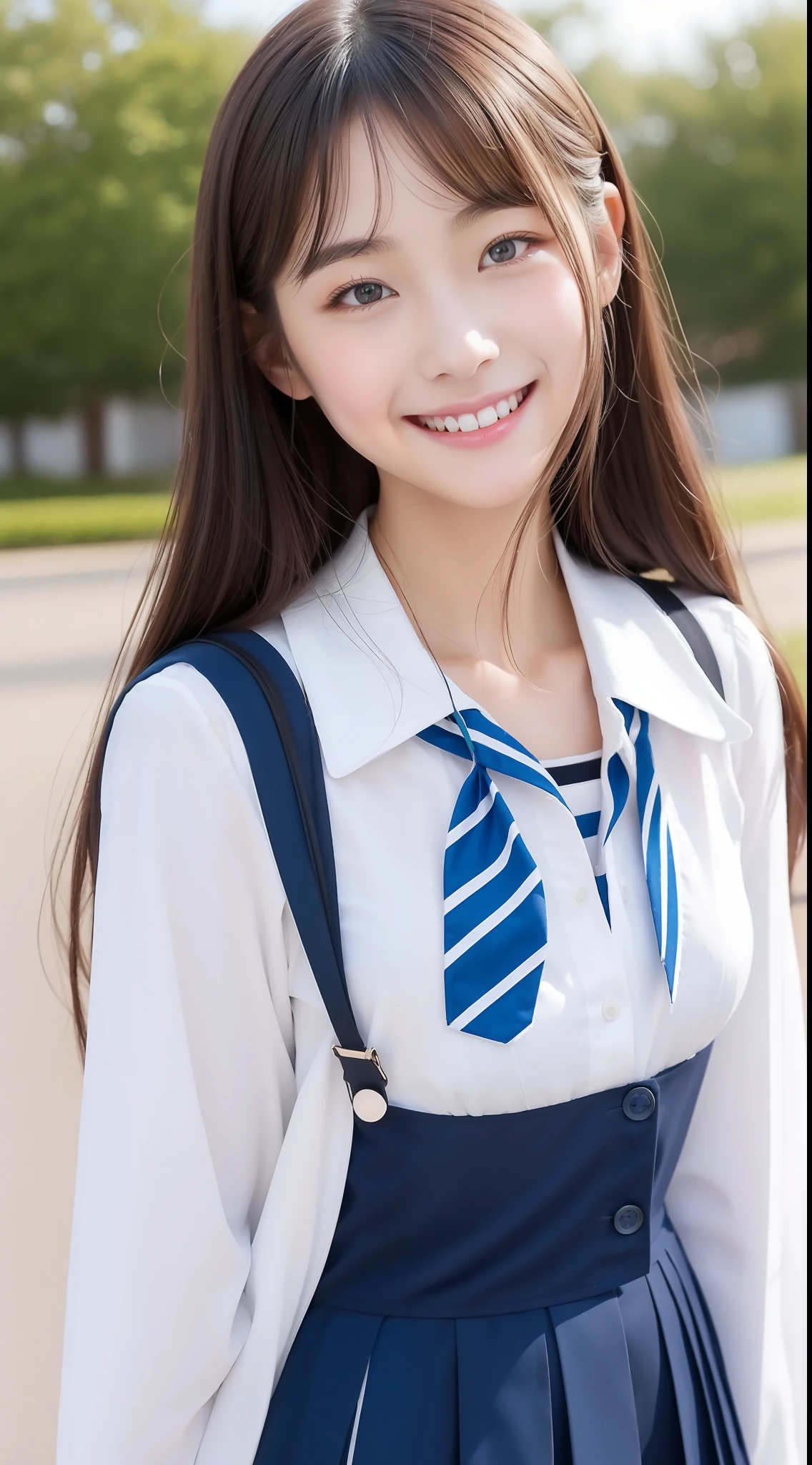 moon light,beautiful forest, (midnight1.3), black shiny hair,bangs,pixie  hair,　opal eyes, big chest, cleavage,slender waist,(school uniform:1.3), solo, 1girl,smile,
(masterpiece, best quality,ultra-detailed)