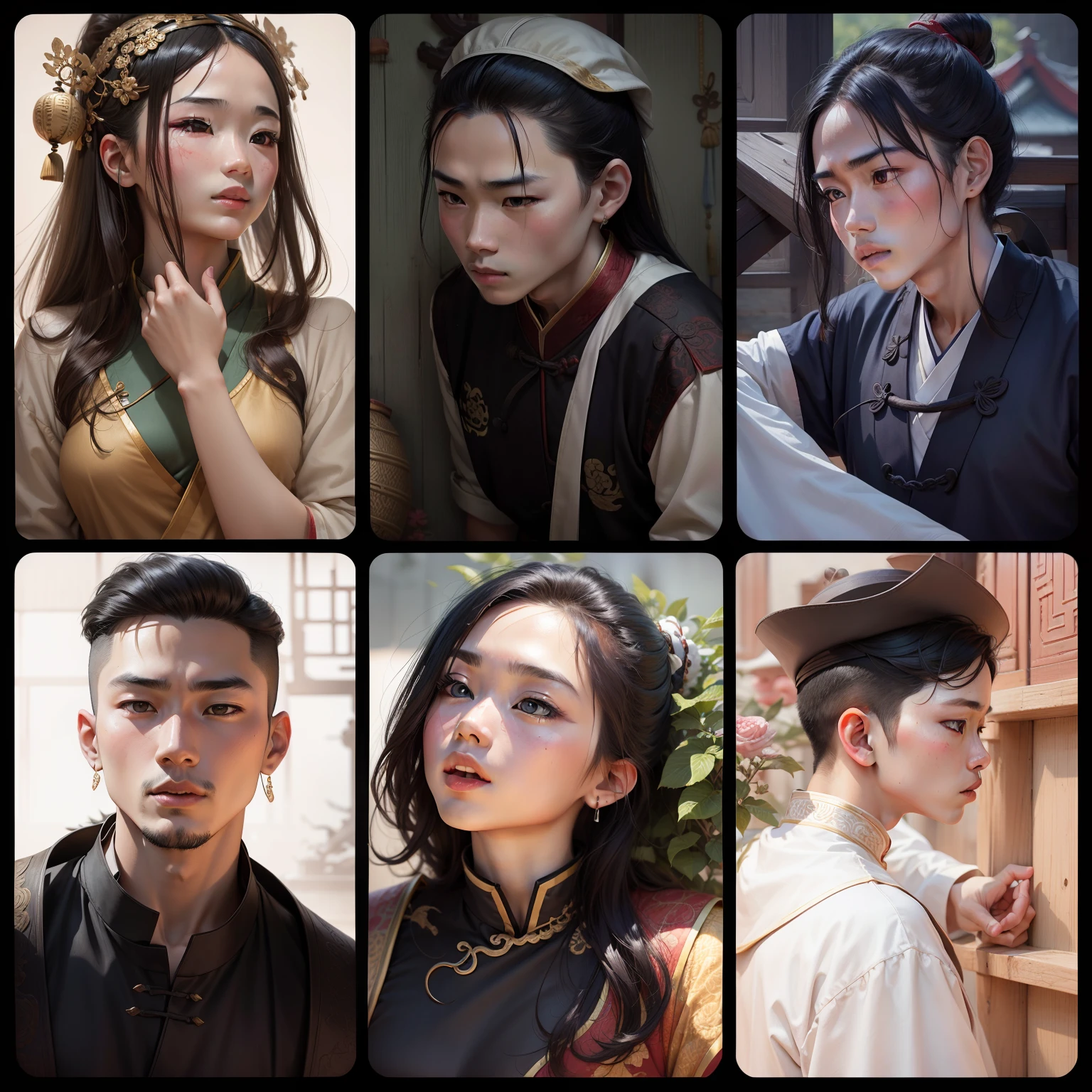 Ancient chinese clothing boy and women