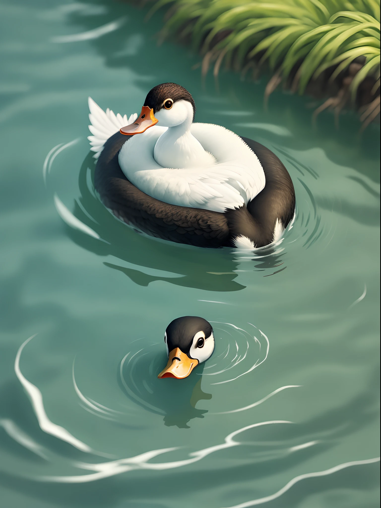 Duck swimming