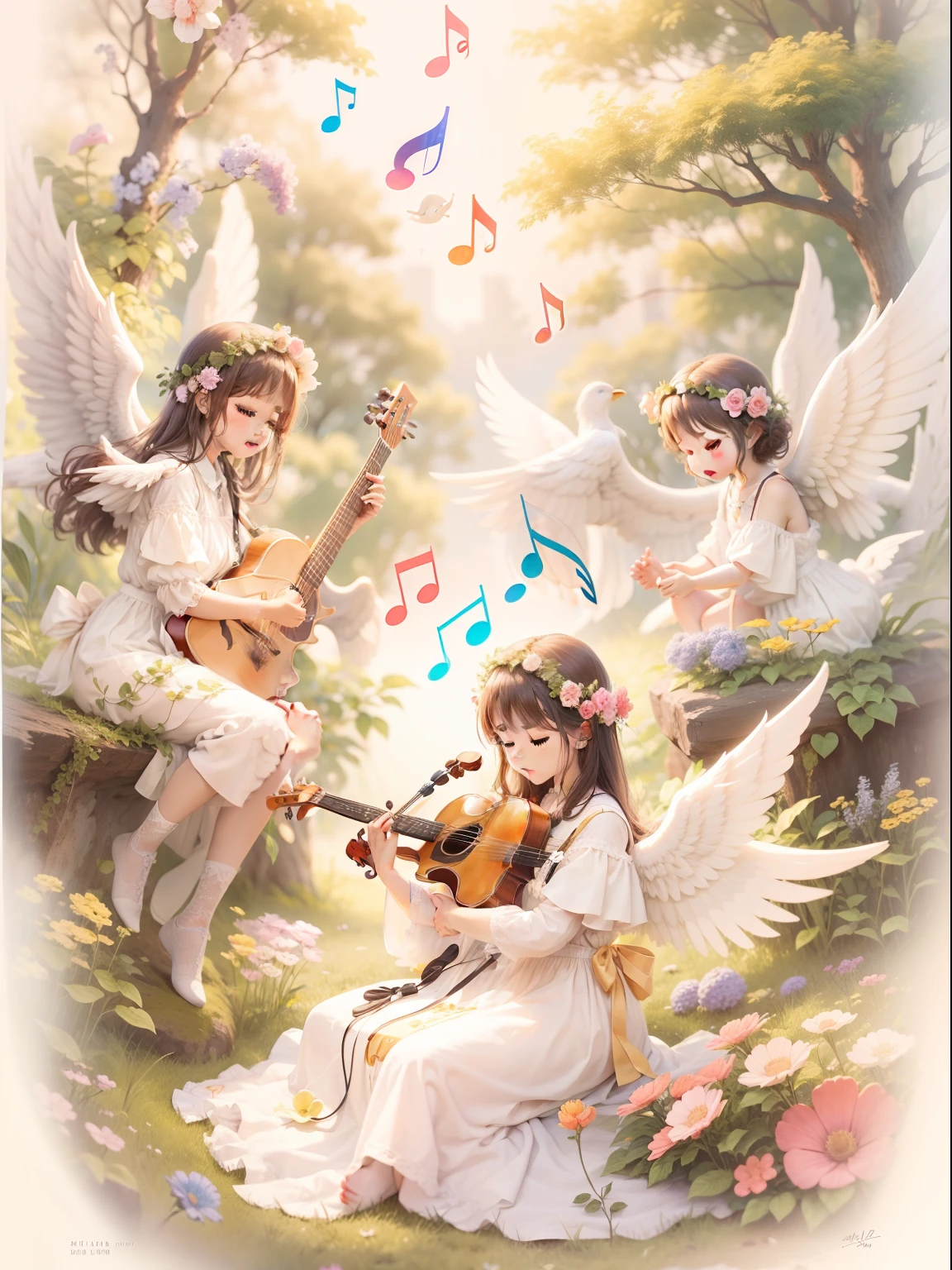 In nature、Cute Angels、musical note、harmony