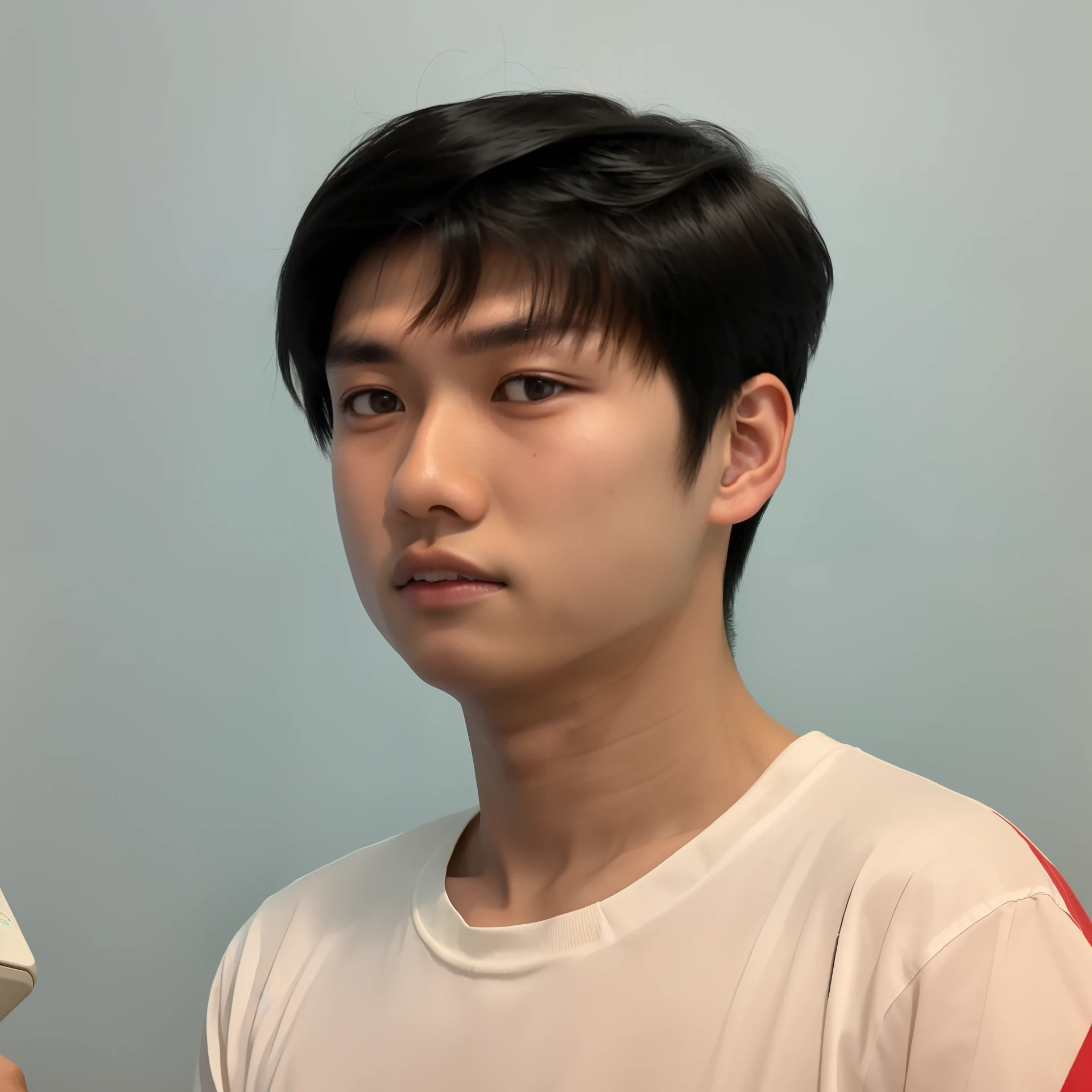 there is a young man holding a wii remote in his hand, nivanh chanthara, thawan duchanee, damien tran, 18 years old, nuttavut baiphowongse, hoang long ly, 1 6 years old, headshot profile picture, phong shaded, bao pham, ramil sunga