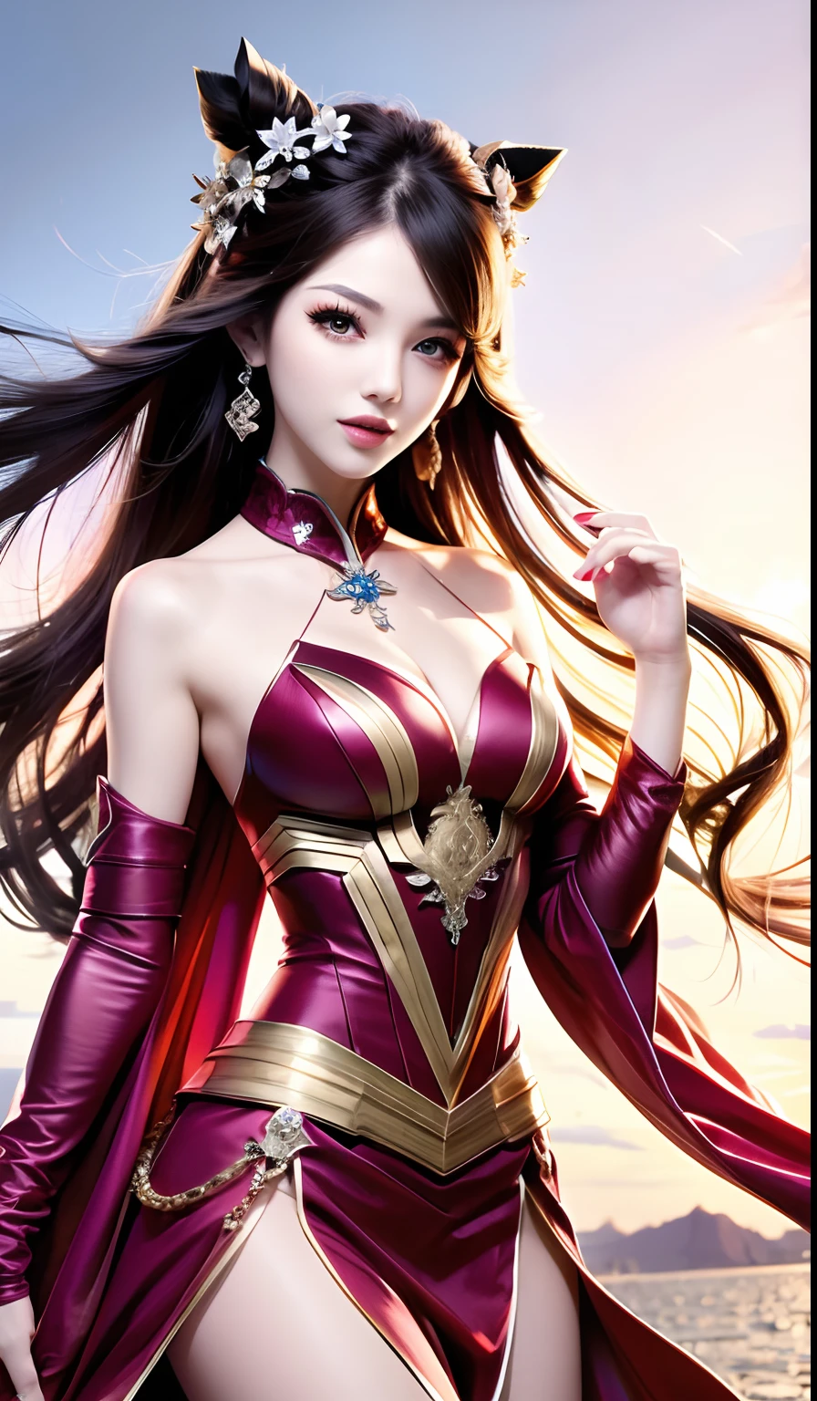 best quality, masterpiece, highres, asian young girl, small piece dress, super Beautiful face, super beautiful eye, super beautiful hair and fantasy draeing