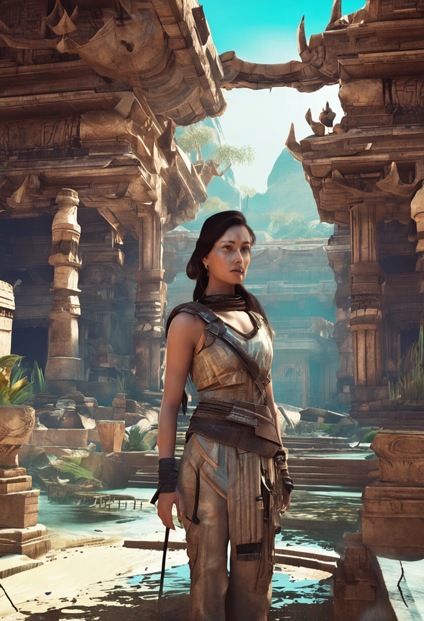 ３ＤModels，３Ｄcharactor，　　The word "Boao"，　Inspired by the Tomb Raider，Or the City in the Sky，volumettic light，Water Temple