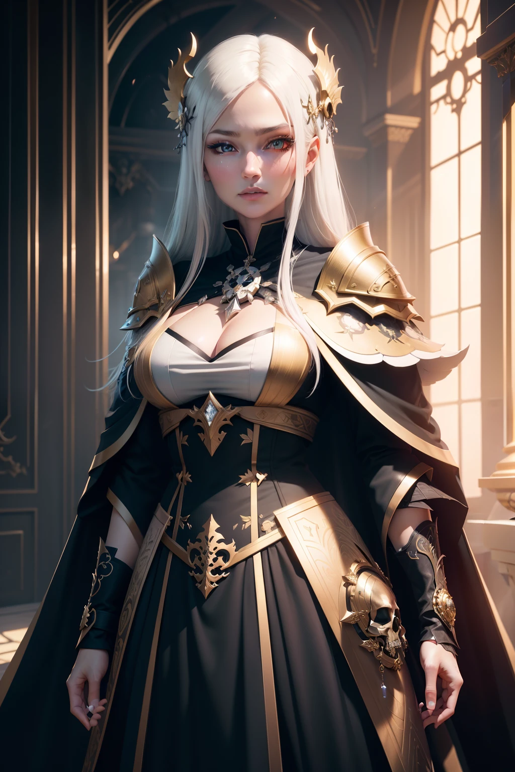 Ark of Tomorrow Amia, Skull gin, Diamond gold robe,Sharp shots, Profesional photogarpher, 70mm lense, Detail Love, Good quality, Unreal Engine 5, the wallpaper, pocket, Highly detailed, 8K, Soft light, fantasy, photograph realistic
