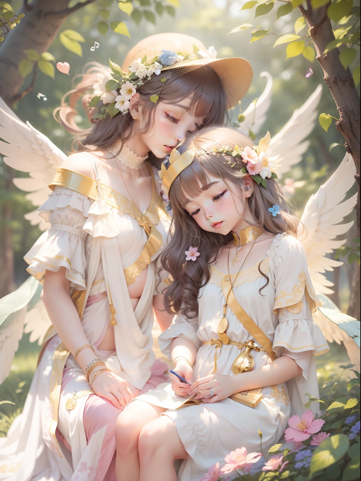 Make a beautiful angelic and innocent woman