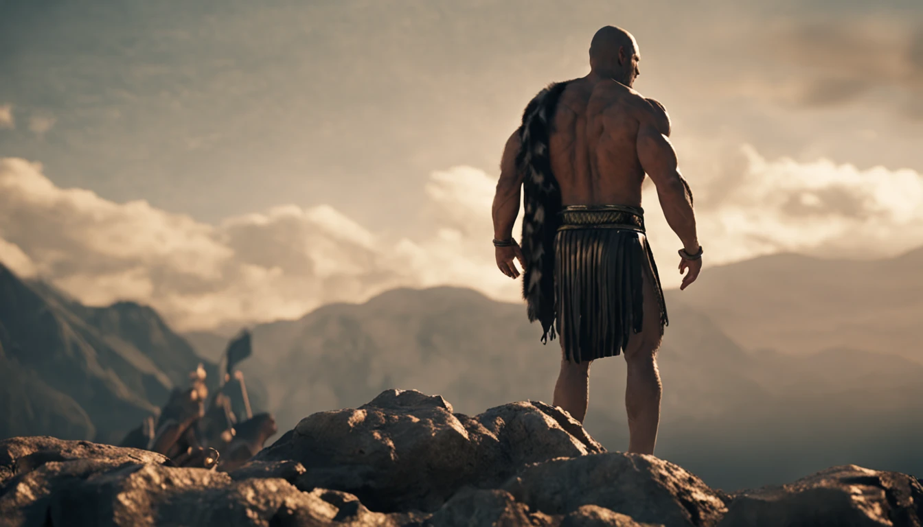 Stock Gricki Stoic
which is the historical Greek status with
Hercules-style profile muscles
Cinematic 8k and dark background