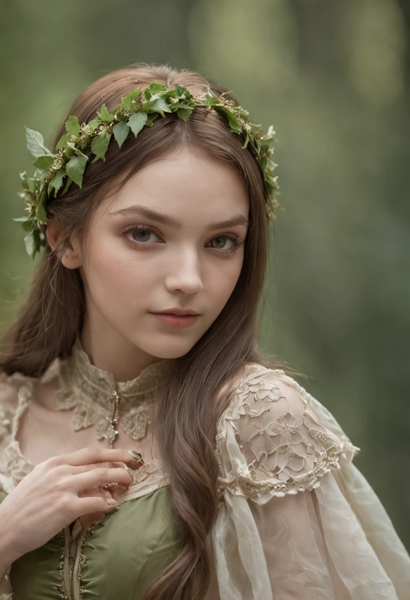An elf-like girl in the forest