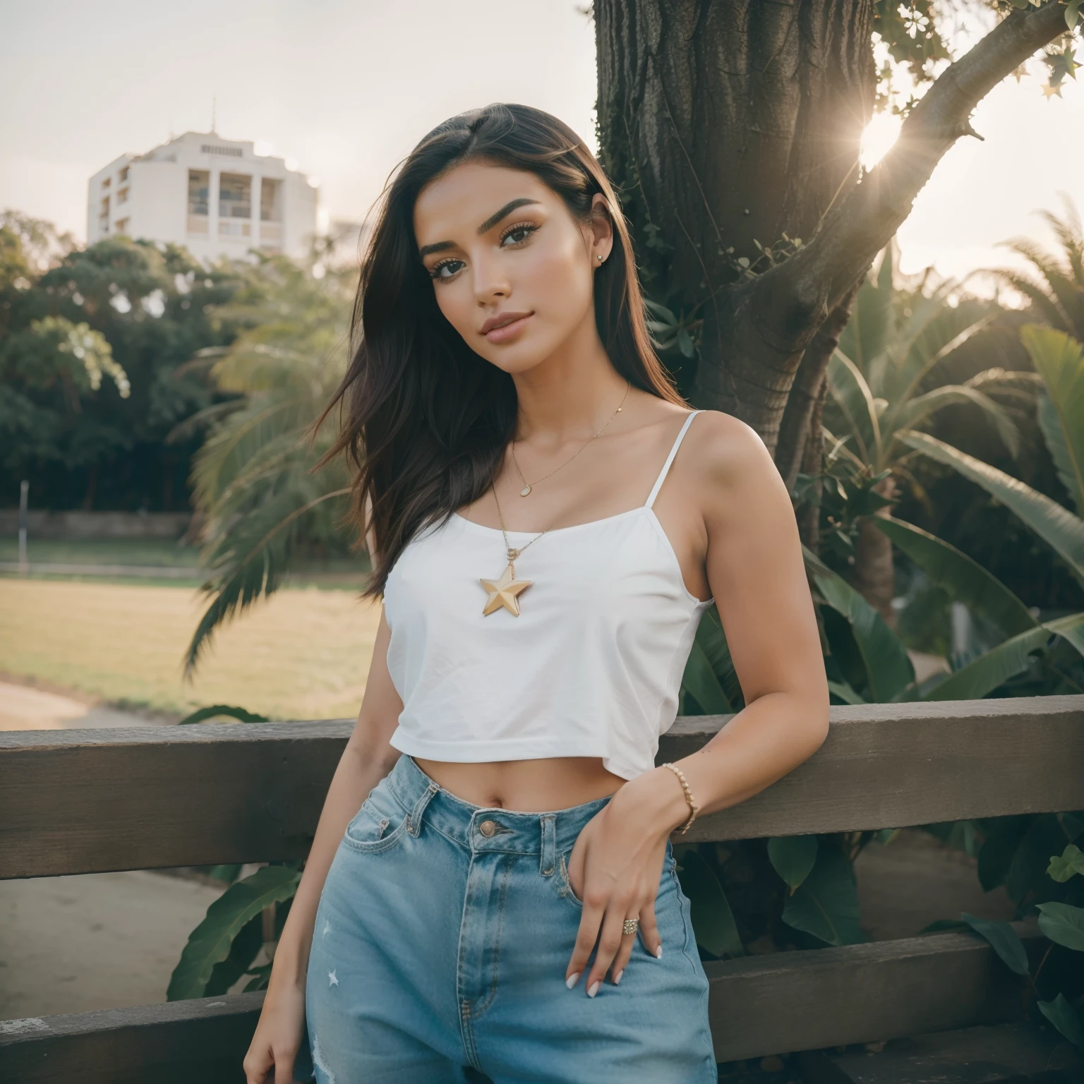 Una mujer hermosa (estrella famosa del pop) de pie en un escenario cantando en un concierto pop, Instagram Influencer, Caliente en CANON R5, 85 mm docking station, photo session, profundidad de campo, Incredibly intricately detailed, Hiper maximalista, elegante, hiperrealista , Super detailed, dynamic pose, centrado, Cinematographer, Daylight, dynamic, Altamente detallado, foco nítido