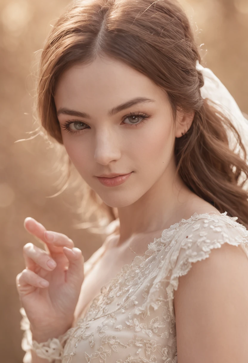 Firm and beautiful face，Charming smile，Beautiful atmosphere，Soft light and shadow，A gentle breeze