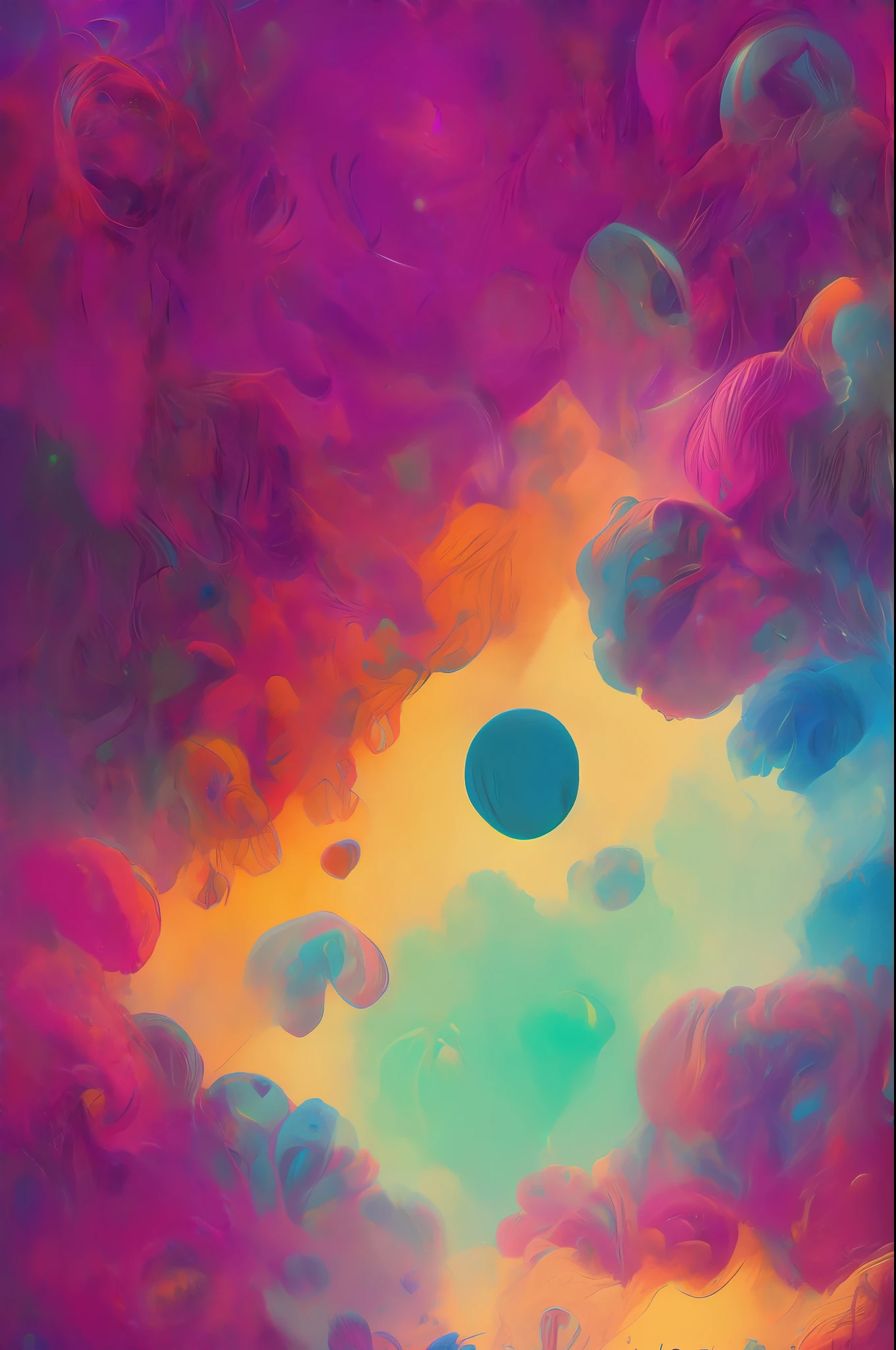 Psychedelic nebula space , highly detailed, vibrant colors Lisa frank style