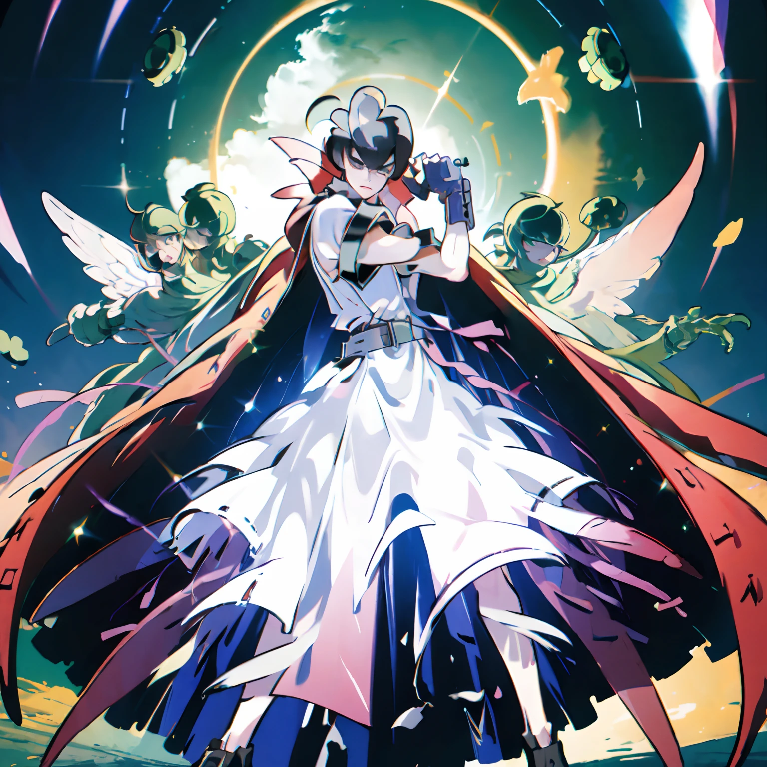,((masterpiece: 1.2)),ultra-detailed, ultra high res, high quality, 4K, solo, 1boy ,extreamly delicate and beautiful,illustration,masterpiece,(illustration),(highres),digimon,bancholilymon,fullbody, as a Male ,attacking , dynamic pose