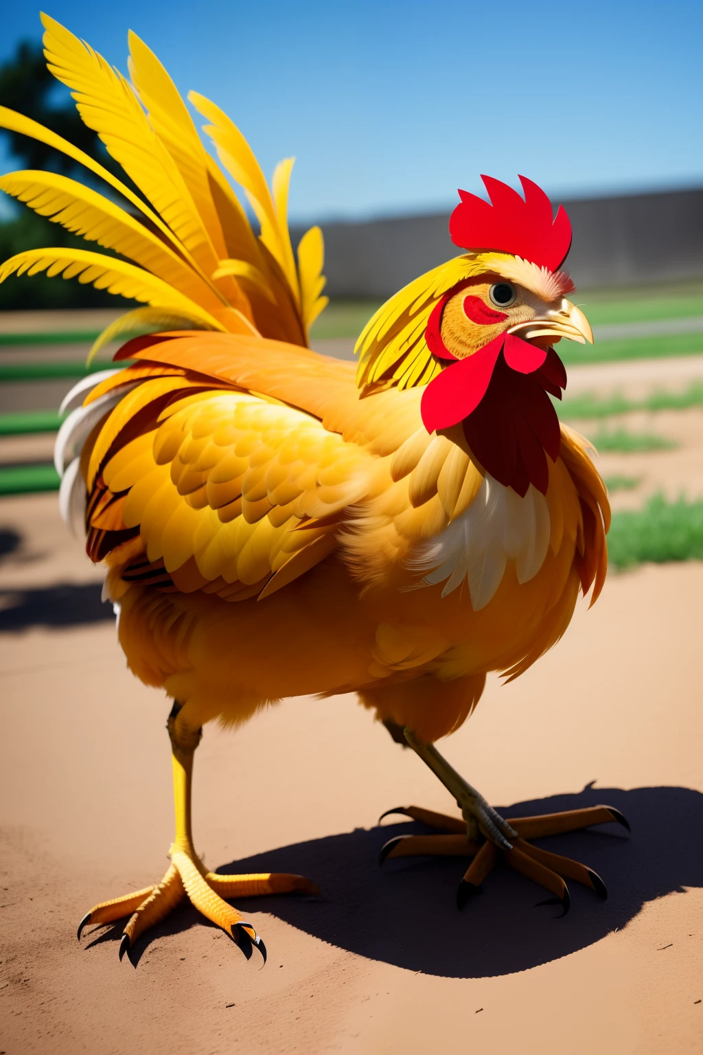 Chicken that keeps jumping up and fried,Mechanical chicken,The feathers are colored