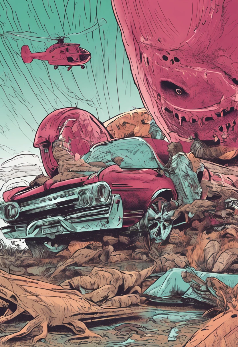 A Zombie Car, eating humans, Blood,  Blood Sparks, HD