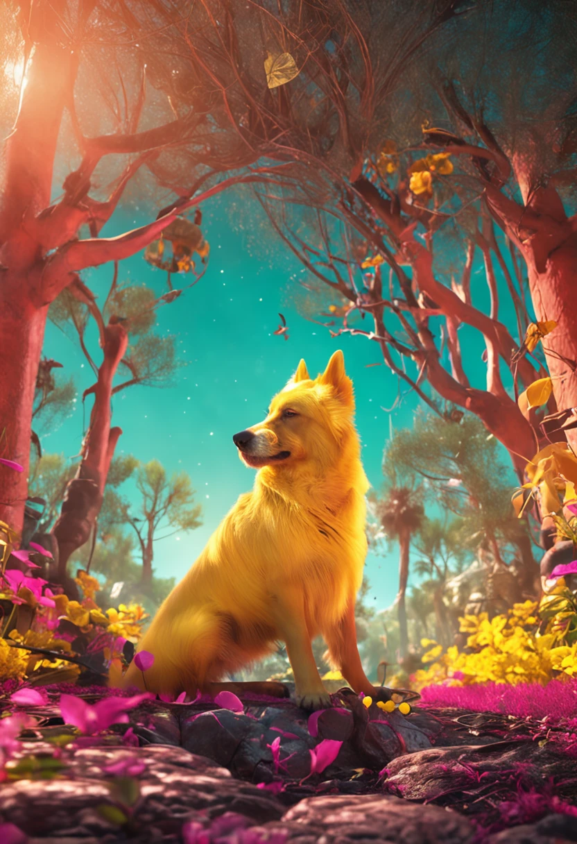 Yellow dog,Cabrado,In the daytime,Eat,