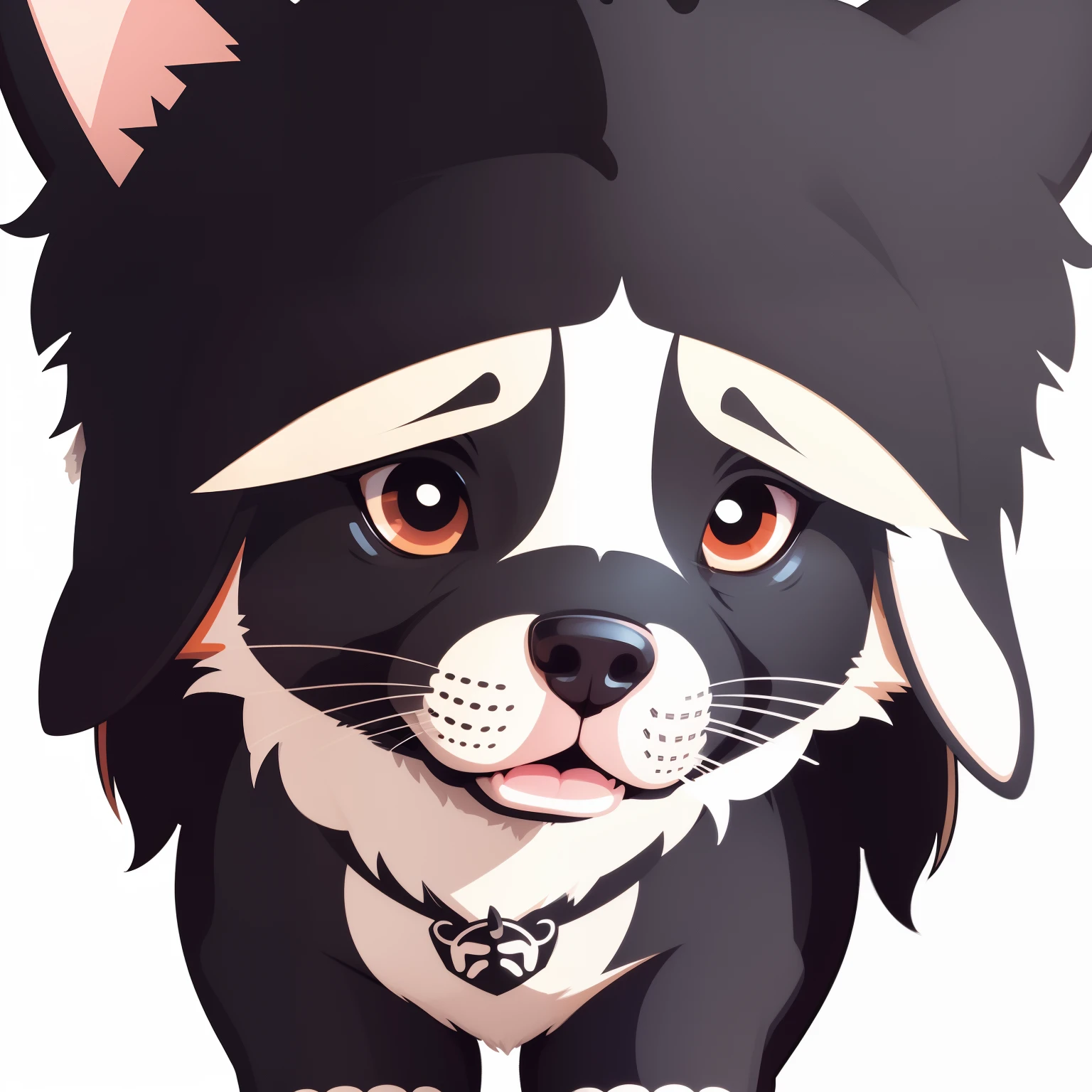 Dog, vector, sticker, thick lines, white background