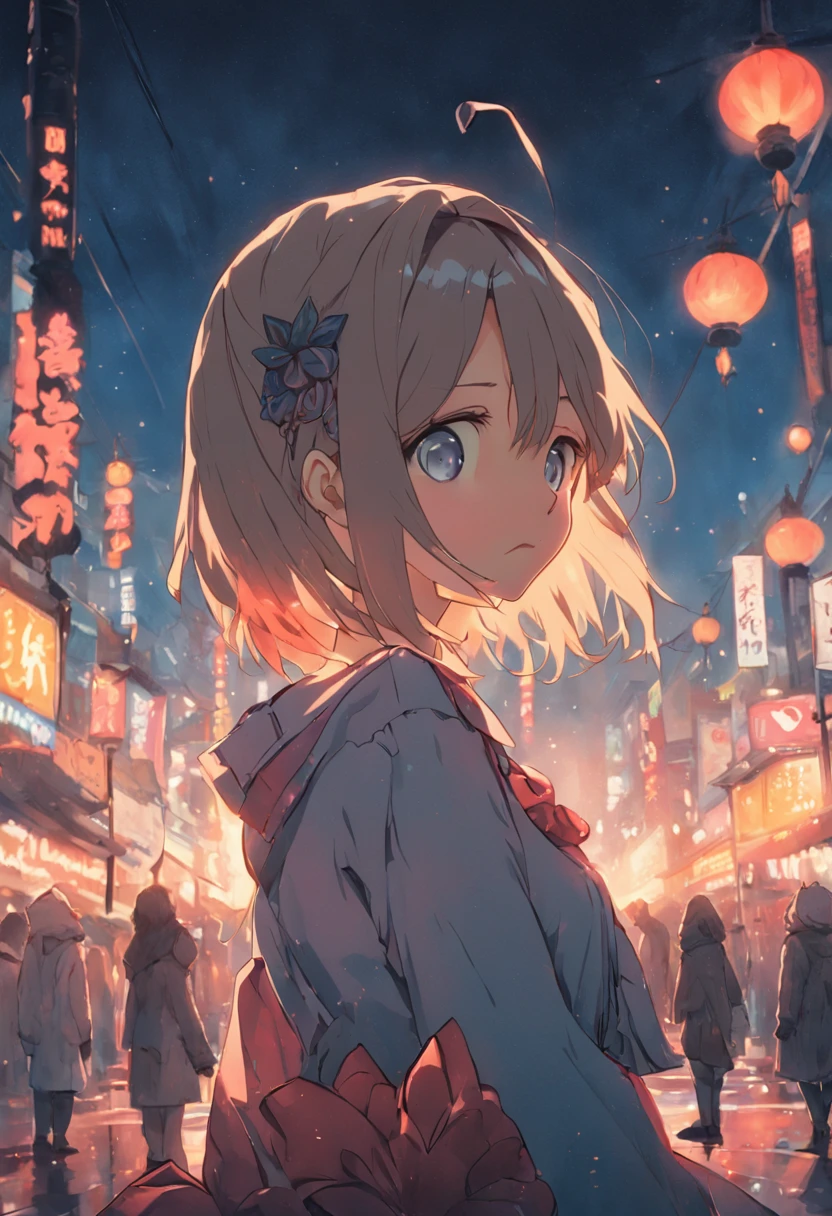 {{Best quality}}, {{masutepiece}}, {Detailed light}、Girl with two teeth tied in two、troubled eyebrow、double teeth、Zito-order、The blonde、eBlue eyes、blouse、Girl vs