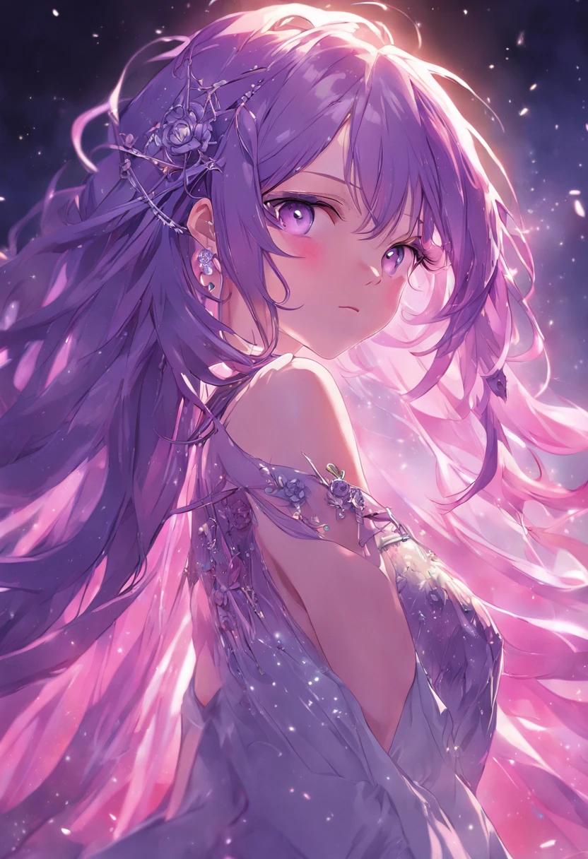 Macross Delta. Mikumo Guynemer(She has long slightly flowy ankle length violet hair with pastel blue highlights, that sometimes is shown as a gradient from the top to the bottom. Her hair is styled as a hime cut, a fluffy bun on top of her head, a section of curled hair on her left shoulder & her the bottom ends of her hair is sectioned into four sections. She decorates her hair with a with a dark violet flower, teal feather like detail and a tan beige decor on the bottom hair accessory. Maroon red eyes) and Freyja wion(she has short voluminous peach hair with light yellow highlights and green eyes). In wedding dress