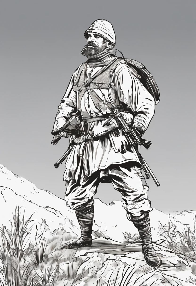 Character sprites, Minimalist, 15th century, Spanish soldiers, full bodyesbian, Crouching, Vector image, Black and white.