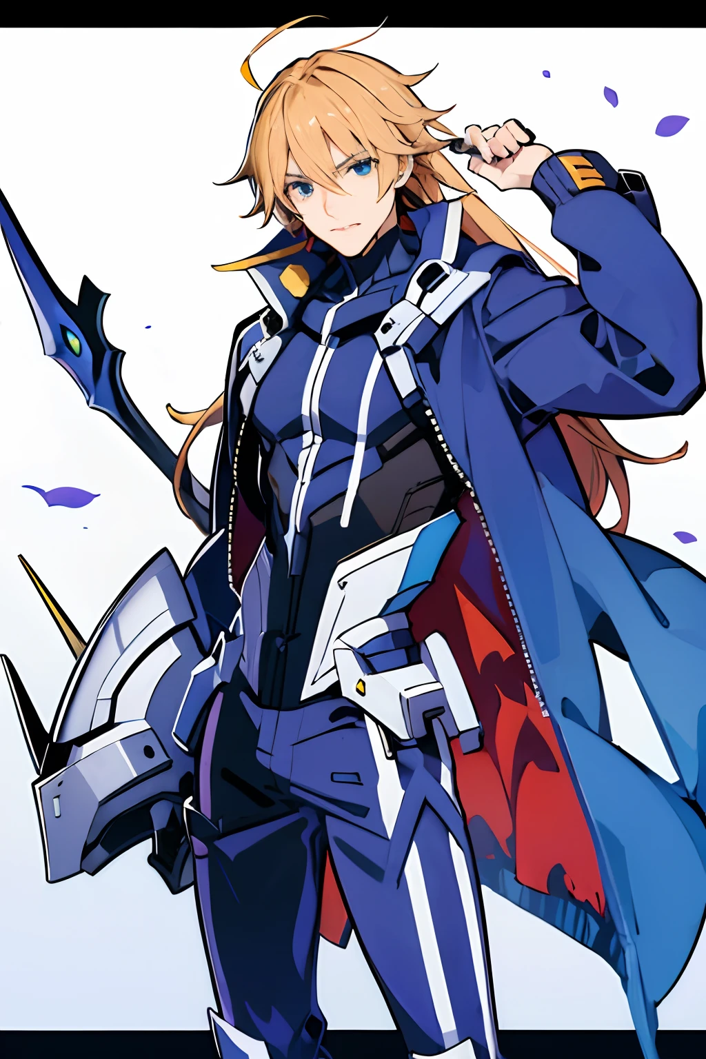 Omegamon , hansome but beautiful boy , long Hair , anime