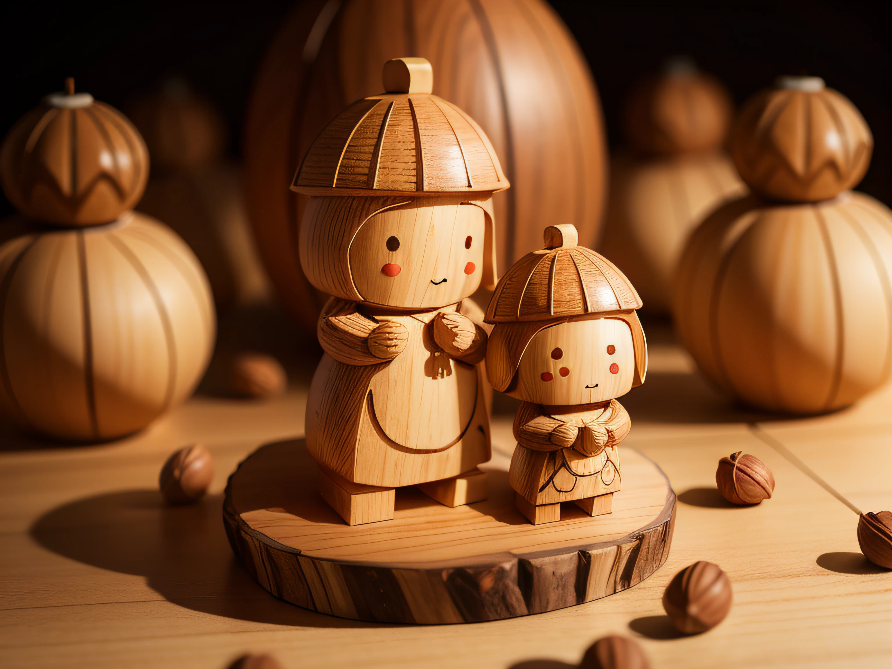 Wood carved nut figurine