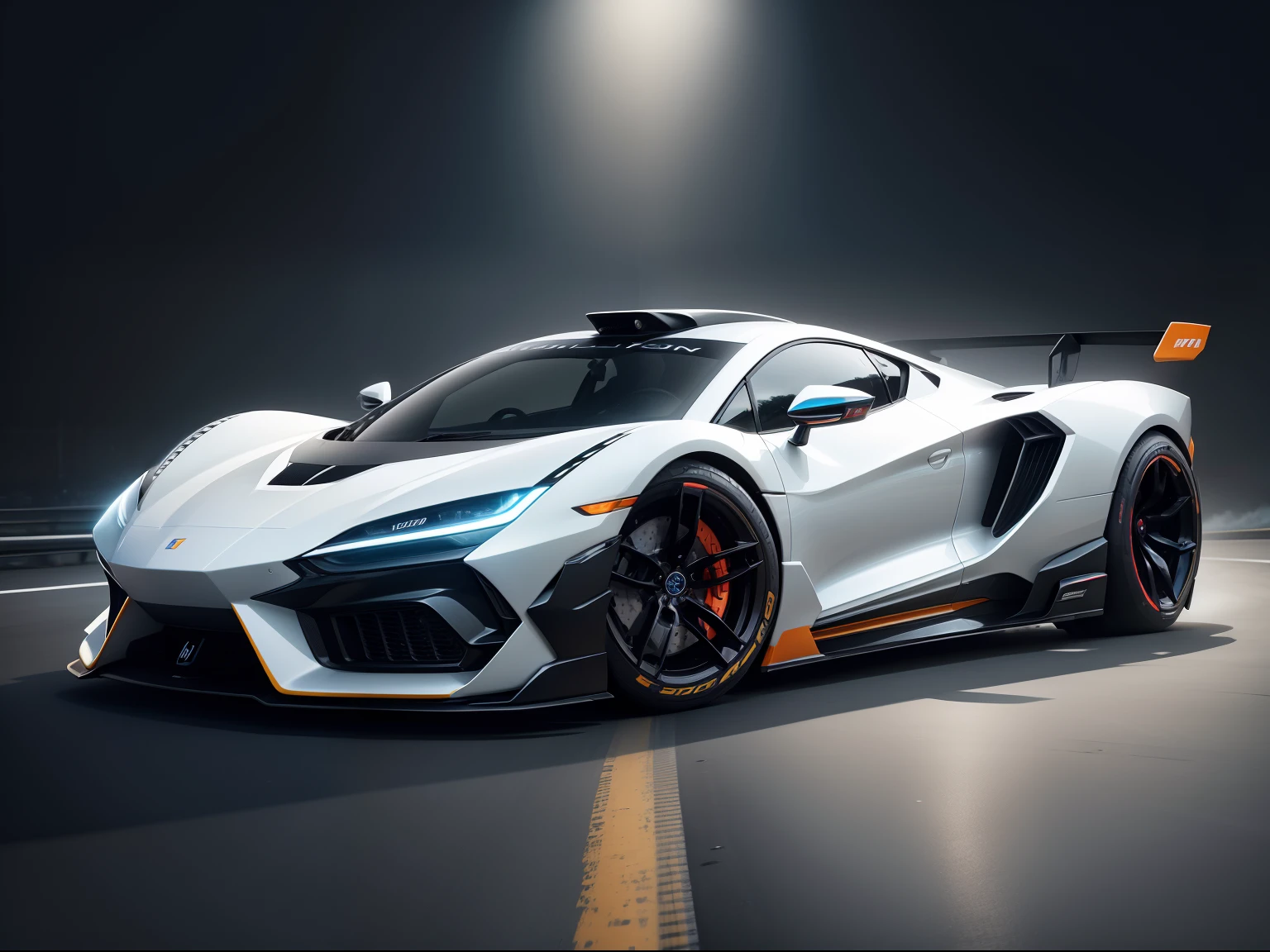 a supercar of the future, with visual aggressiveness, track equipped futuristic technology, augmented aerodynamic reality providing an immersive driver experience, professional automotive photography, 64k resolution hyperdetailed.
