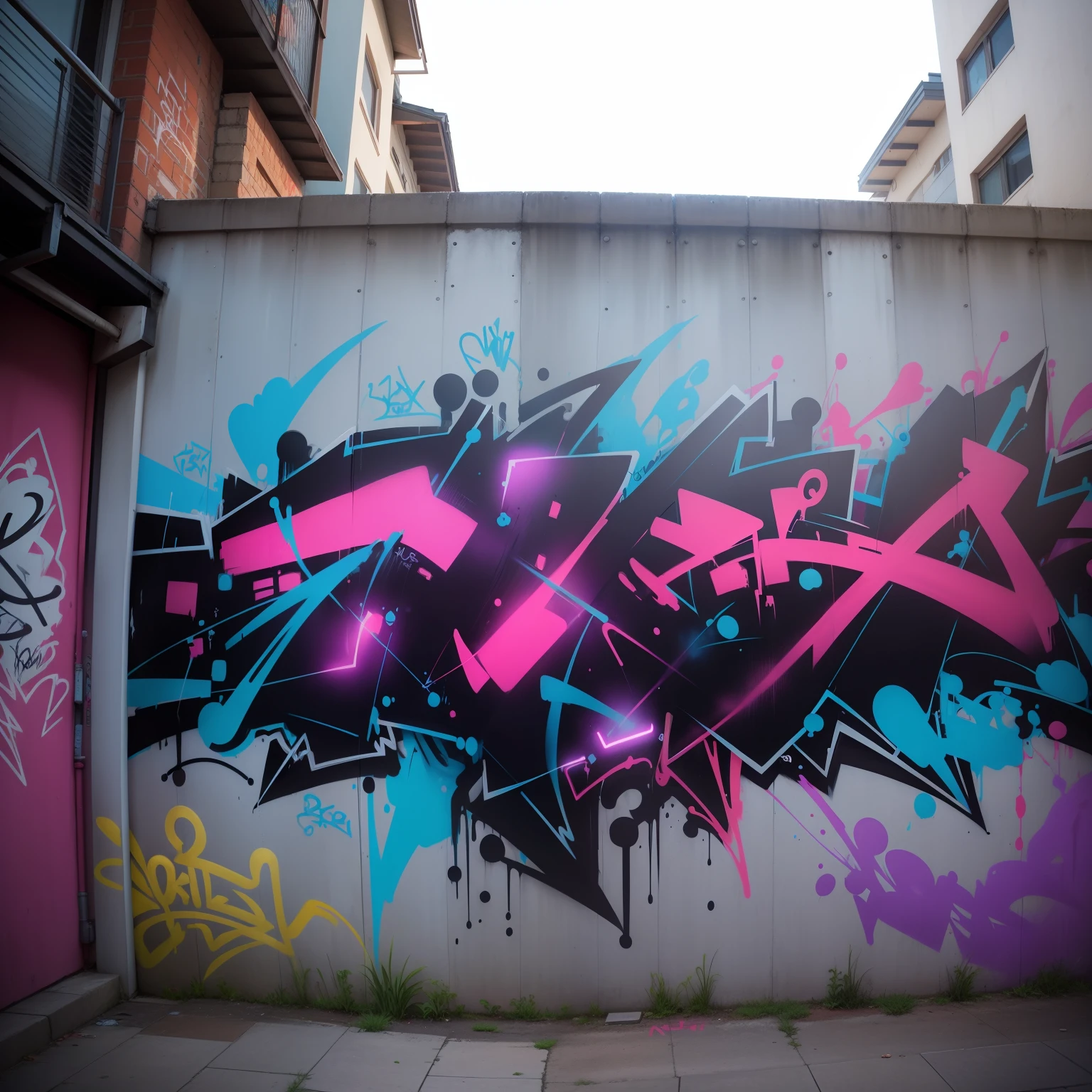 graffiti on the walls、Name Art、Street、Graphic Arts、Cool、handwriting、neons、spray、neons、