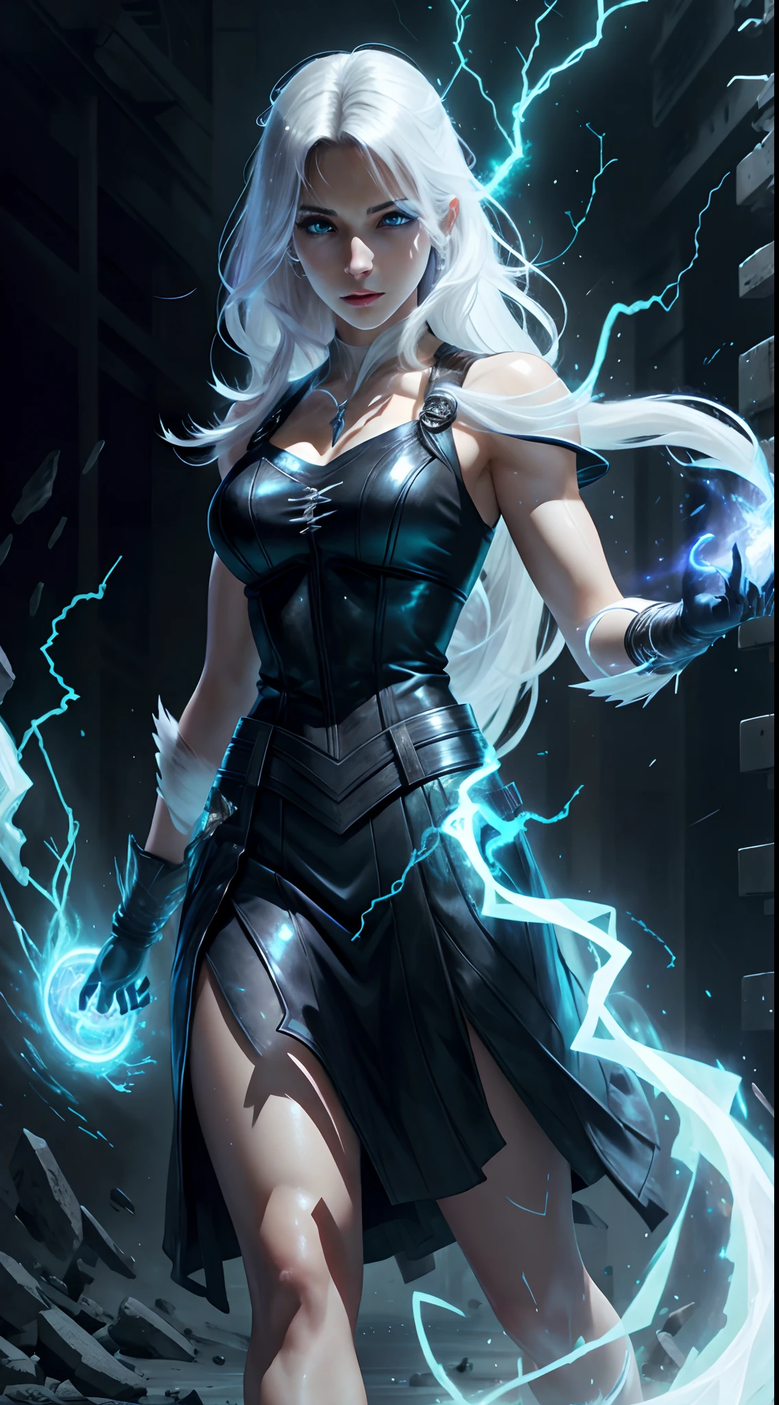 1Beautifulwoman,ff Tifa, X-Men Storm, Lightning is in your hands, Homogeneous symbionts, Venom,, All white hair, a skirt,glowing light eyes