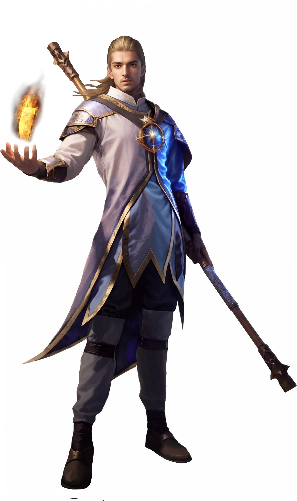 A man with a sword and fire in his hand, picture of a male cleric, skinny male mage, cleric, dnd render of a man, Mage, maya ali as a lightning mage, full portrait of elementalist, firemage, t-pose of male magic wizard, starfinder character, desert fighter ancient mage, pyromancer, Female lightning genus