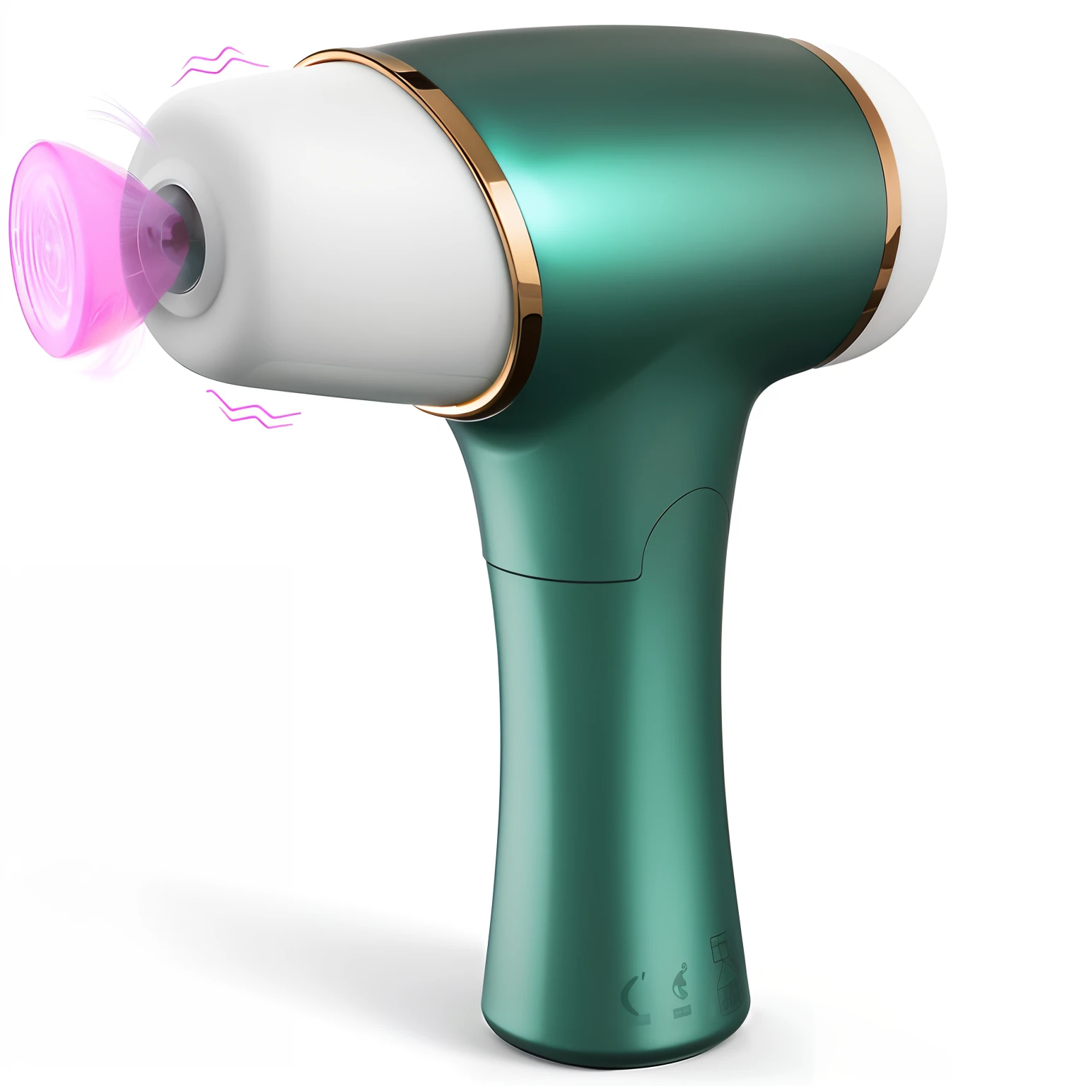 Close-up of hair dryer,Pink light shoots out of it, 360º, with electric arc device, 360*, 3/4 view, side - view, 3 / 4 view, the sideview, 3/4 side view, hairdryer, nano, 3/4 Front view, laser, up front view, 3 6 0 heads