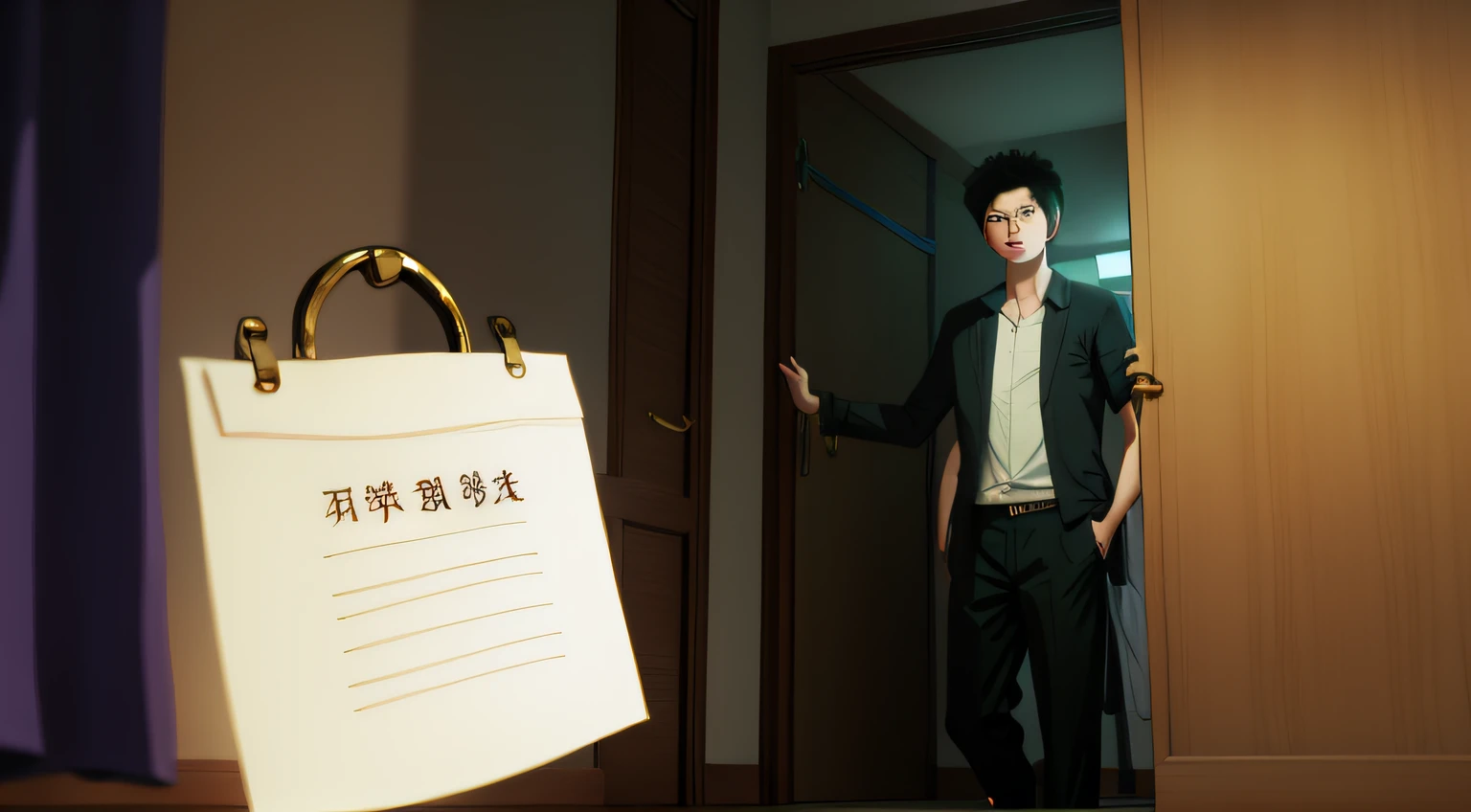 Lin Chen stood at the door of the room imposingly,Holding a note in his hand