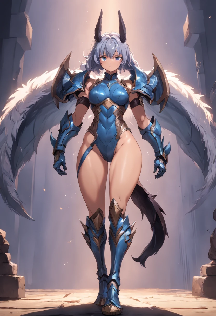 Game character standing drawing design，Mature beast beauty，Leather armor，Fur shoulders，Strong muscles，Beautiful body curves，The barefoot，With a huge boomerang，Different layers overlay，Different angles，（full bodyesbian：1.4），solid color backdrop，clean backdrop，depth of fields，high light，Real light，Ray traching，oc rendered，Hyper-realistic，best qualtiy，8K，Works of masters，super-fine，Detailed pubic hair，Correct anatomy，