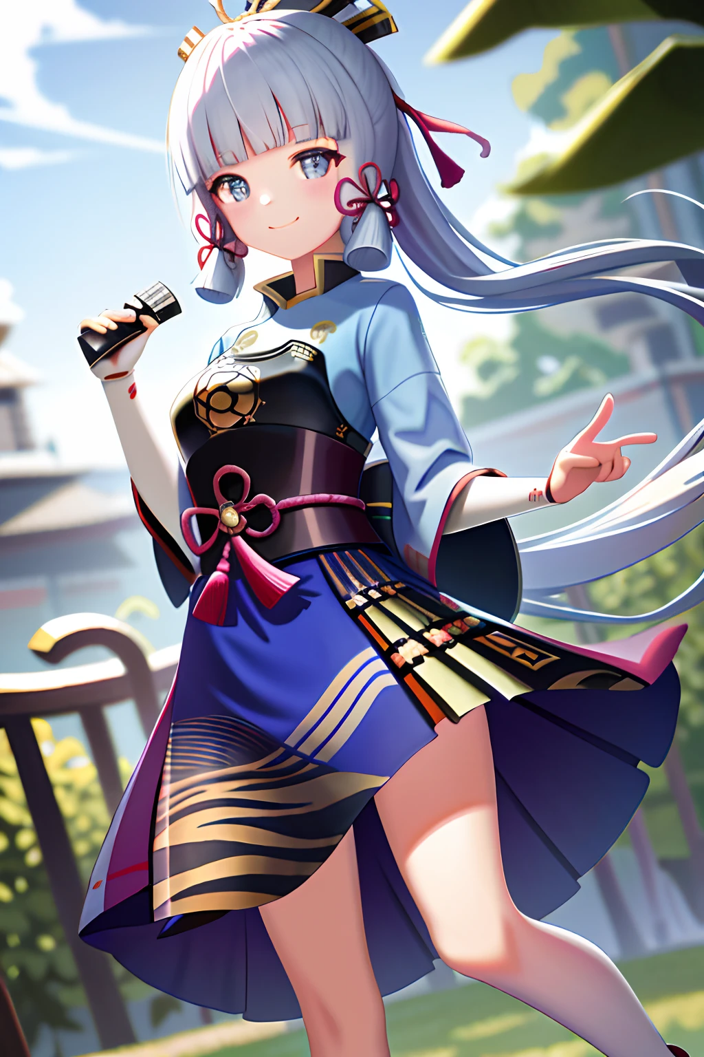 masterpiece, highres, best quality, 1girl solo, kamisato_ayaka, smile, kimono