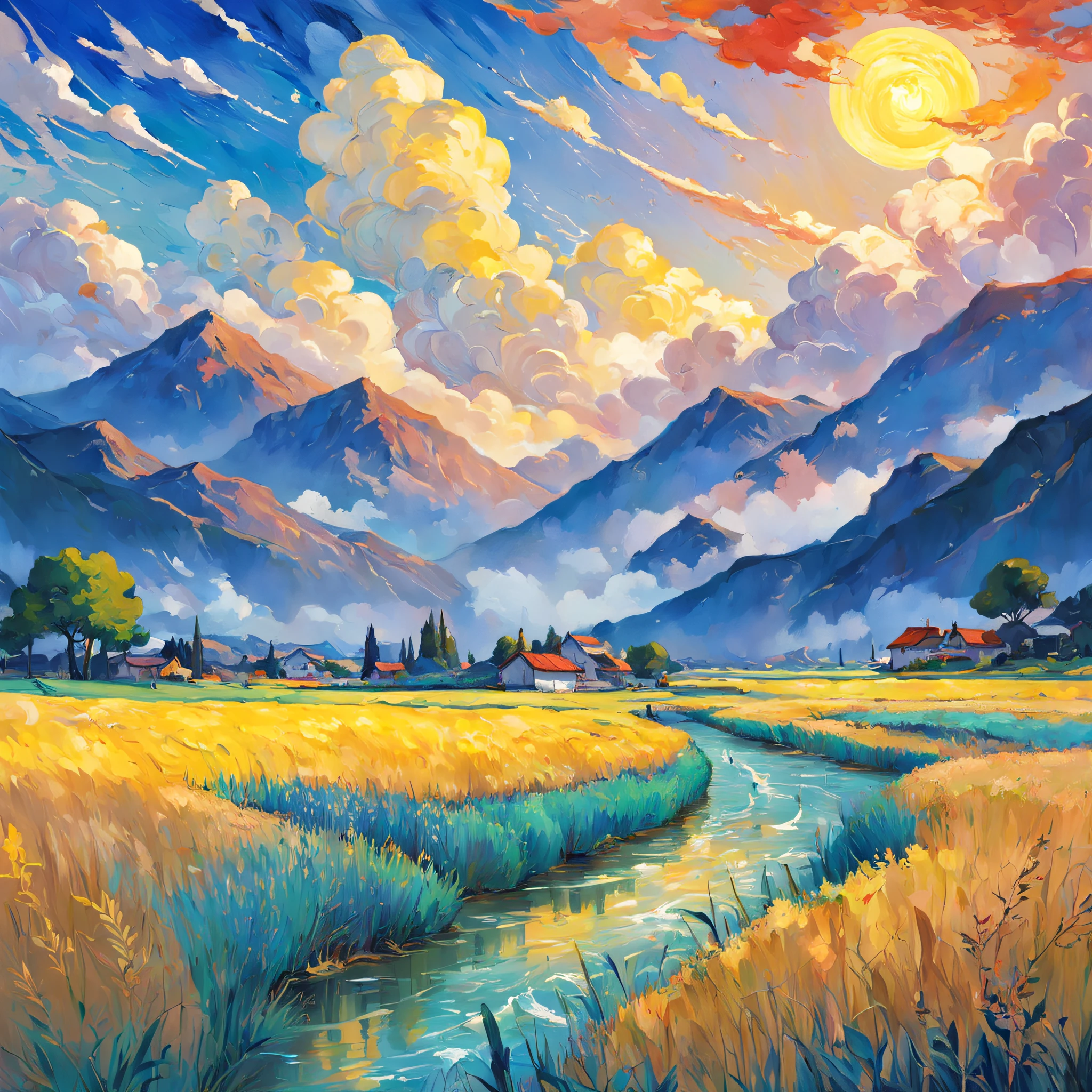 "Generate masterpieces and ultra-high quality paintings。Follow the instructions below、Can you create a beautiful painting painted in a Van Gogh-like style？

Referring to Van Gogh's style、Paint with bright, powerful colors and unique brushstrokes。

Incorporate nature and landscapes in the background that are similar to Van Gogh's works。Imagine a scene with landscapes of rich colors and emotions。

A single image contains a thematic element（Landscapes, objects, etc.）Please take care that there is only。Please do not include any other unnecessary elements。

Create paintings with unique brushstrokes and textures like Van Gogh。Please take good care of the texture due to the brush marks and the layering of colors。

Offensive language or situation、Elements of violence and anxiety、Discriminatory or insulting elements、Please do not include any sensitive topics or prejudices.。

Utilizing passionate expressions and unique styles like Van Gogh's works、We are waiting for beautiful paintings。
